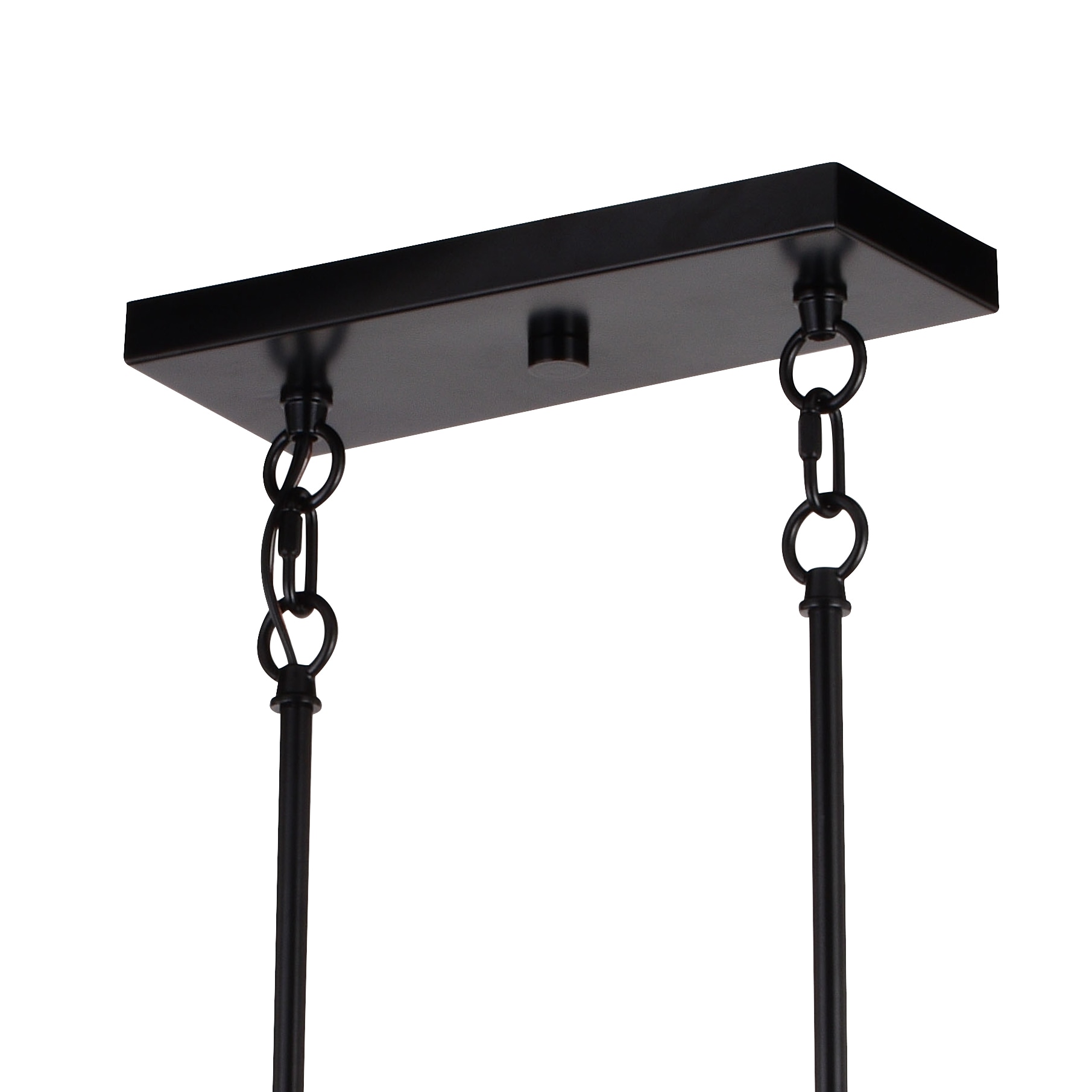 Matte Black and Sycamore Wood Cage Linear Chandelier