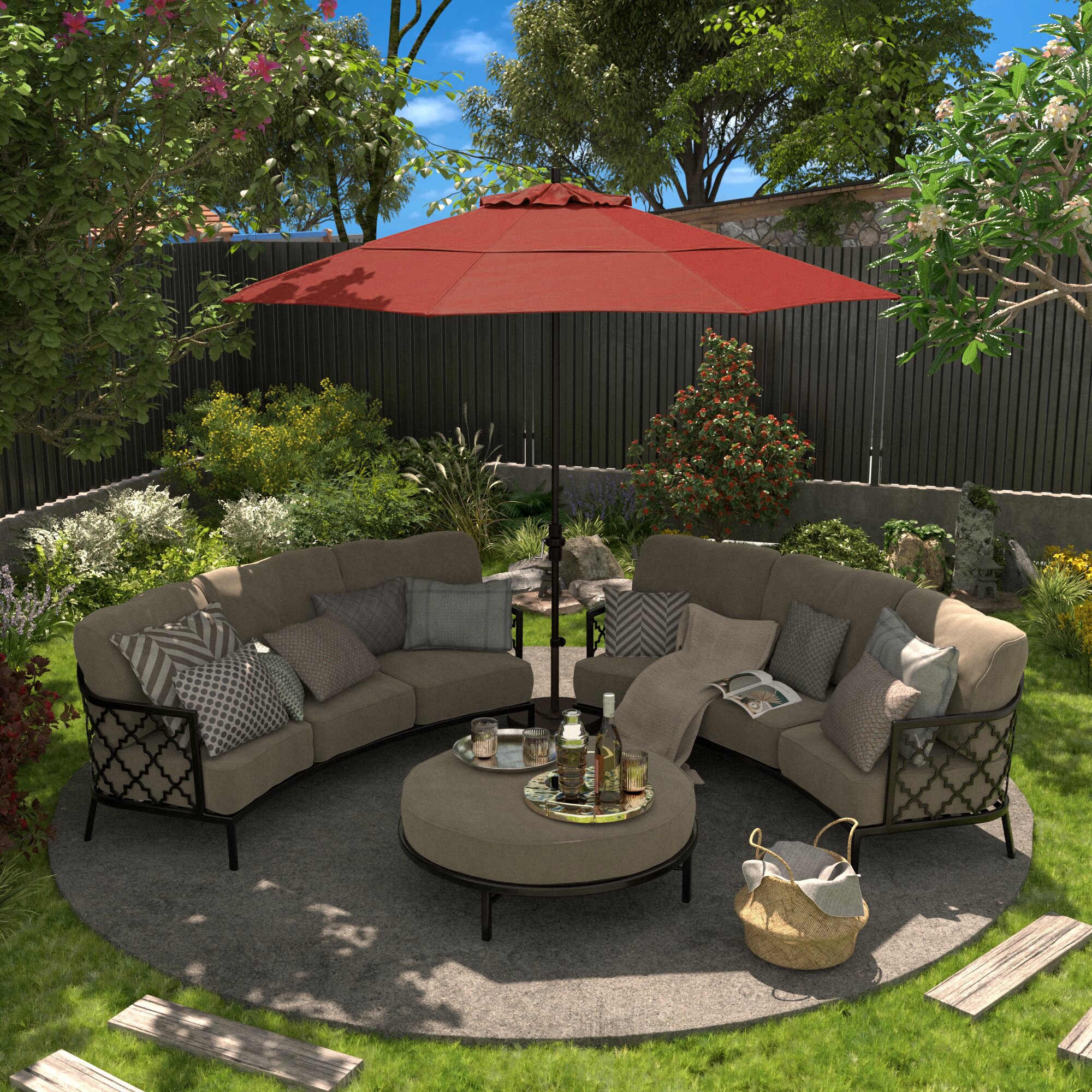 14 patio umbrella Ocean Master Max Center Post 14' Square Umbrella OMX14SQ by Tuuci