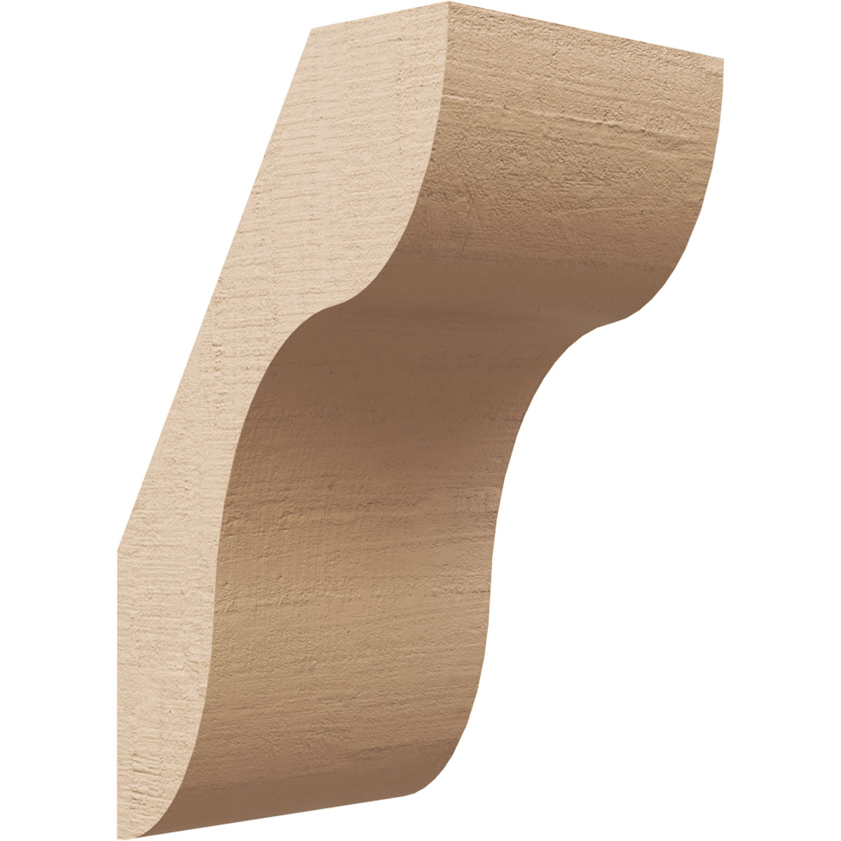 Ekena Millwork BRCUR05X06X10CARRCPR 5-in x 10-in x 6-in Primed Urethane Carmel Rough Cedar Woodgrain TimberThane KneeBrace