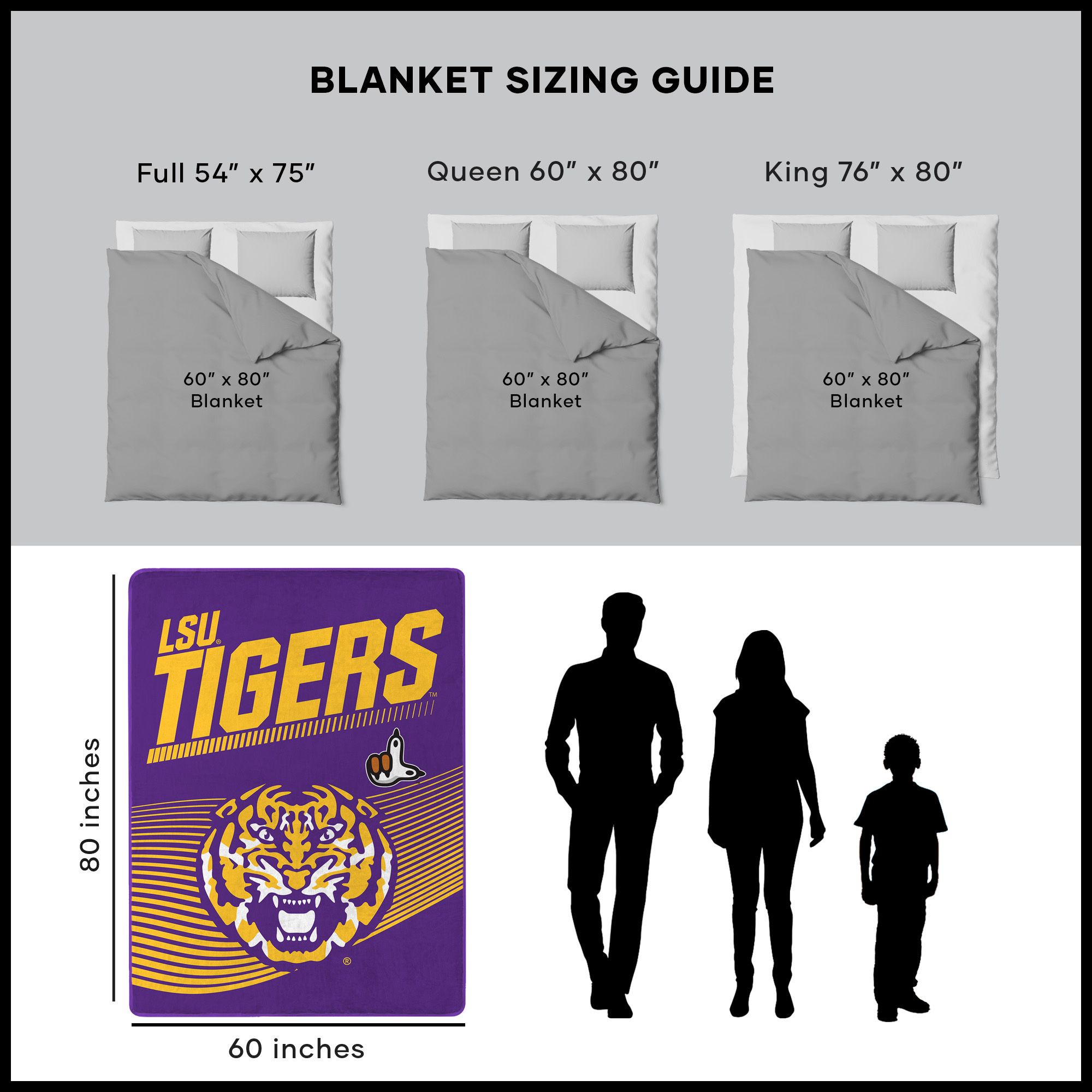Sweet Home Collection LOW-NCA-80B-TIGERS Blankets-And-Throws - View #2