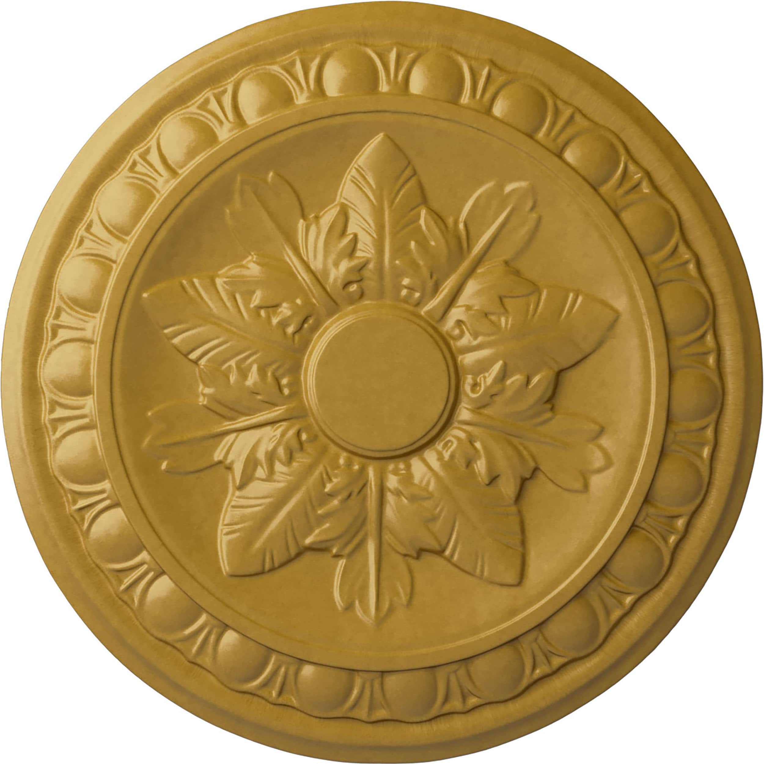 Ekena Millwork CM17EXIGS Exeter 17.75-in W x 17.75-in L Painted Iridescent Gold Polyurethane Whole Ceiling Medallion