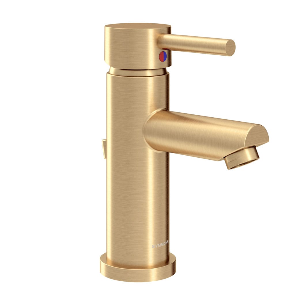 Symmons SLS-3512-BBZ-1.0 Dia Brushed Bronze Single hole 1-handle WaterSense Mid-arc Commercial/Residential Handle Bathroom Sink Faucet with Drain