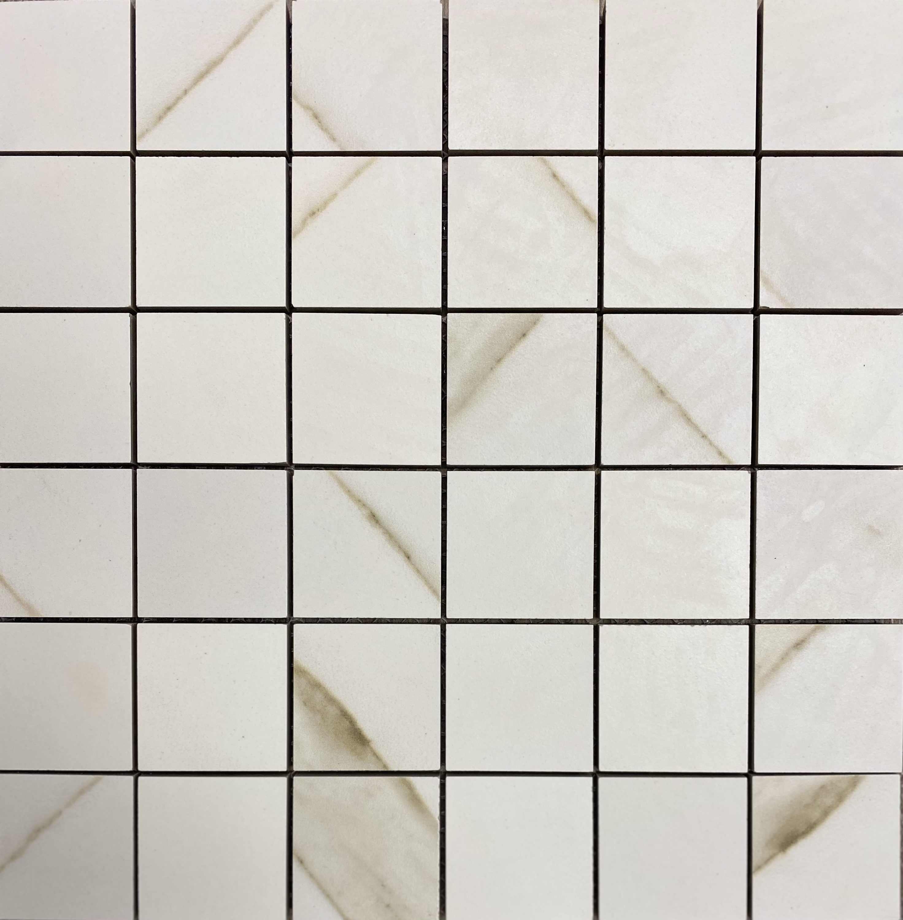 Sorrento Calacatta 12-in x 12-in Matte Porcelain Uniform Squares Marble Look Floor and Wall Tile (5-sq. ft/ Carton) | - Splash Mosaic Tile SPNCAL2X2-N