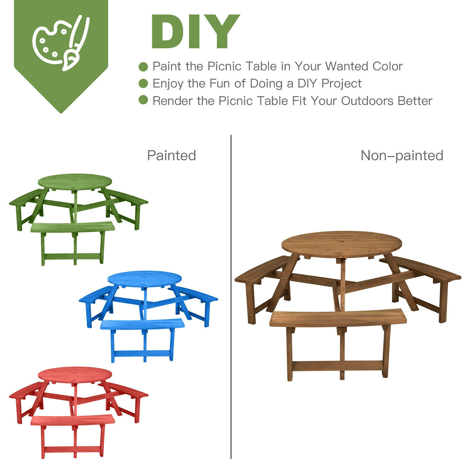Clihome CL-TN-10434 Picnic-Tables - View #9