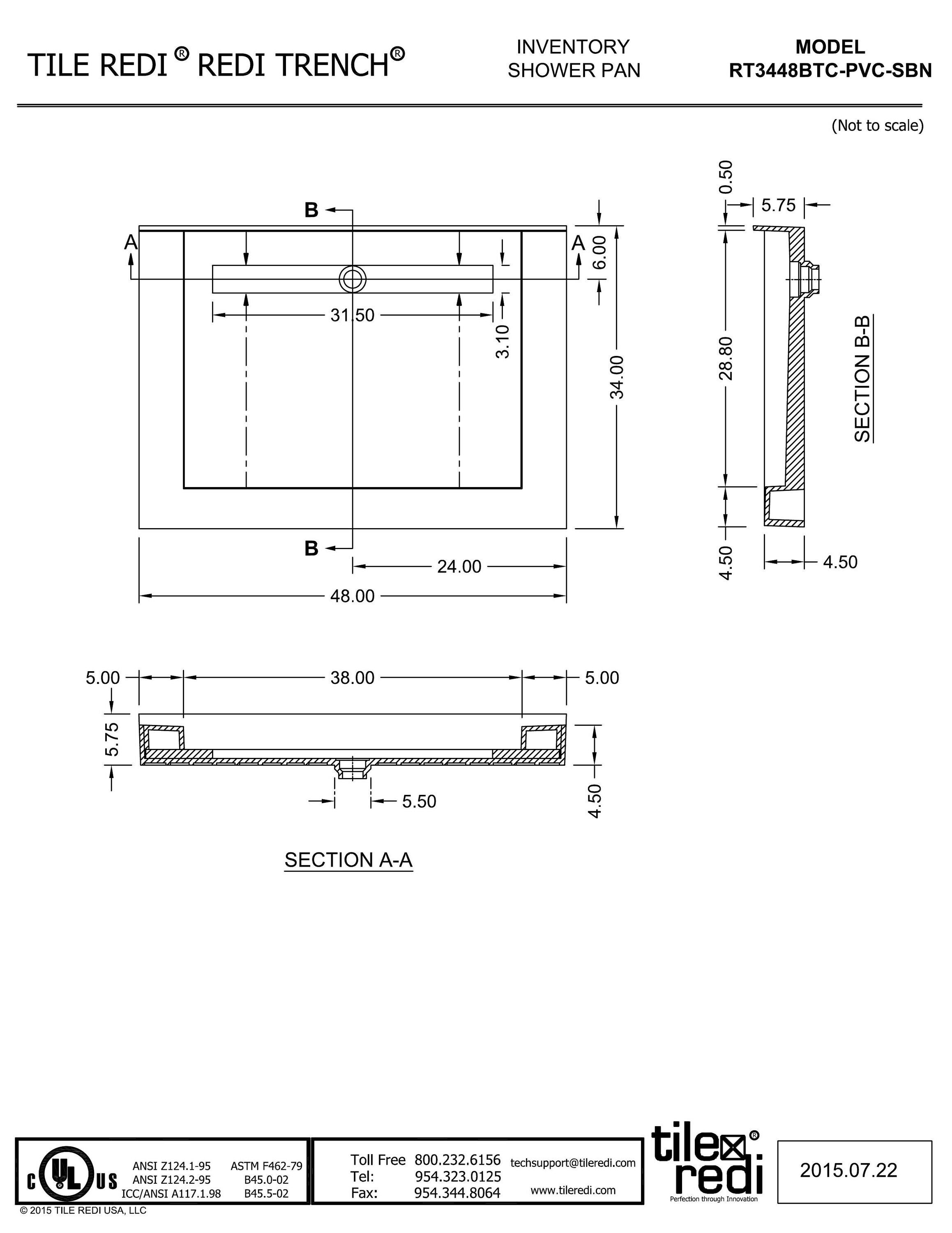 Tile Redi RT3448BTC-PVC-SBN Shower-Floors - View #8