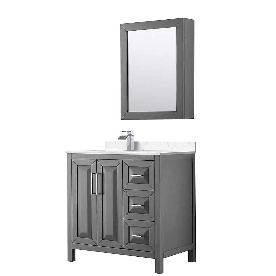 Wyndham Collection Daria 36-in Dark Gray Bathroom Vanity Cabinet (Mirror Included) Wyndham Collection Daria 36-in Dark Gray Bathroom Vanity Cabinet (Mirror Included)