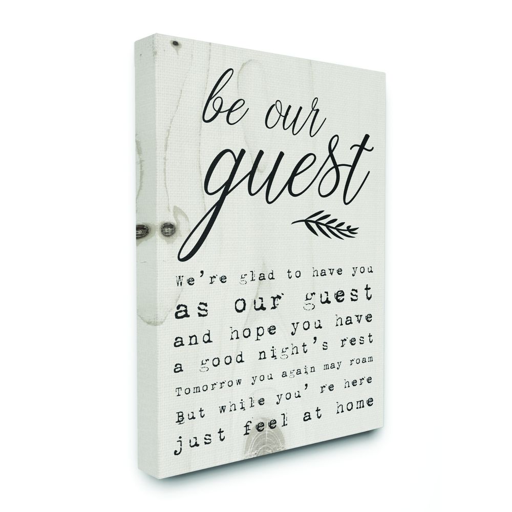 Stupell Industries FWP-169-CN-30X40 Be Our Guest Poem Cursive Daphne Polselli 40-in H x 30-in W Inspirational Print on Canvas