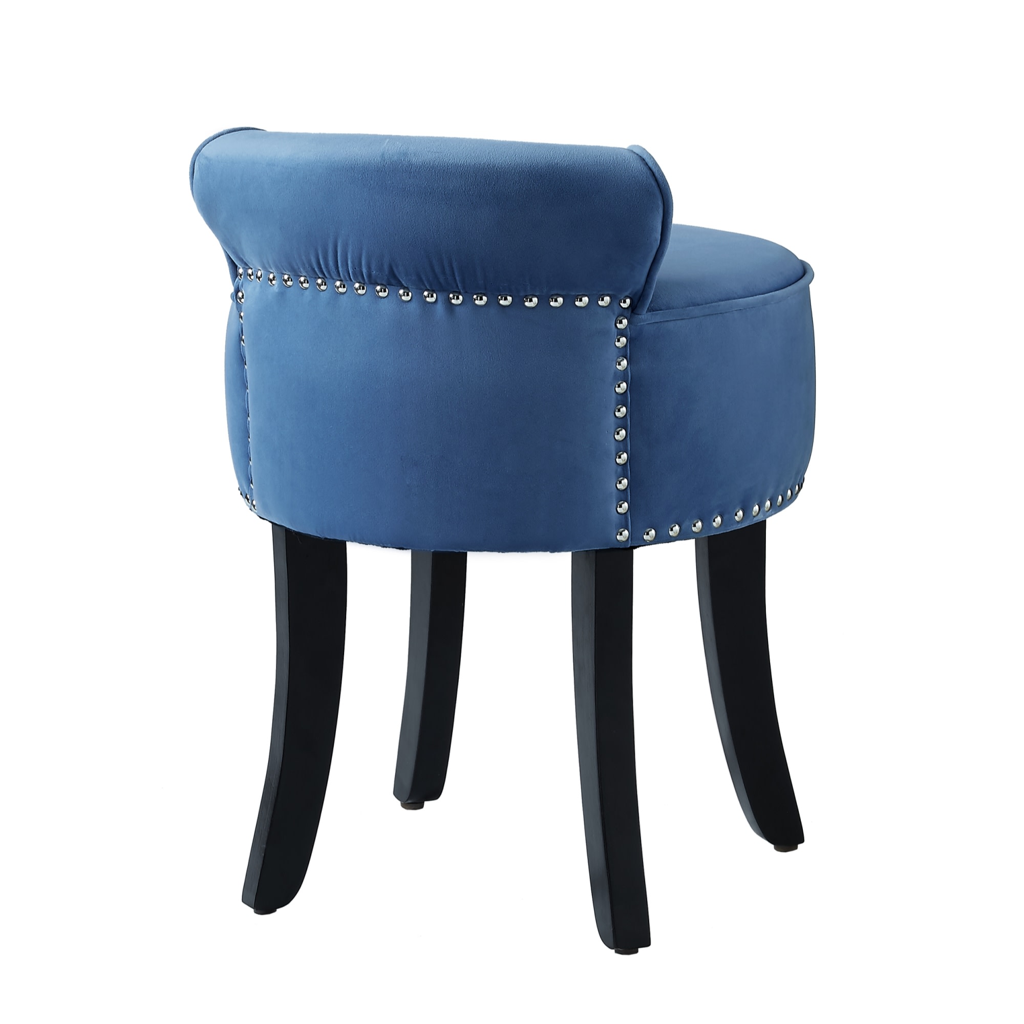 Inspired Home 24 in H Slate Blue Round Makeup Vanity Stool in the