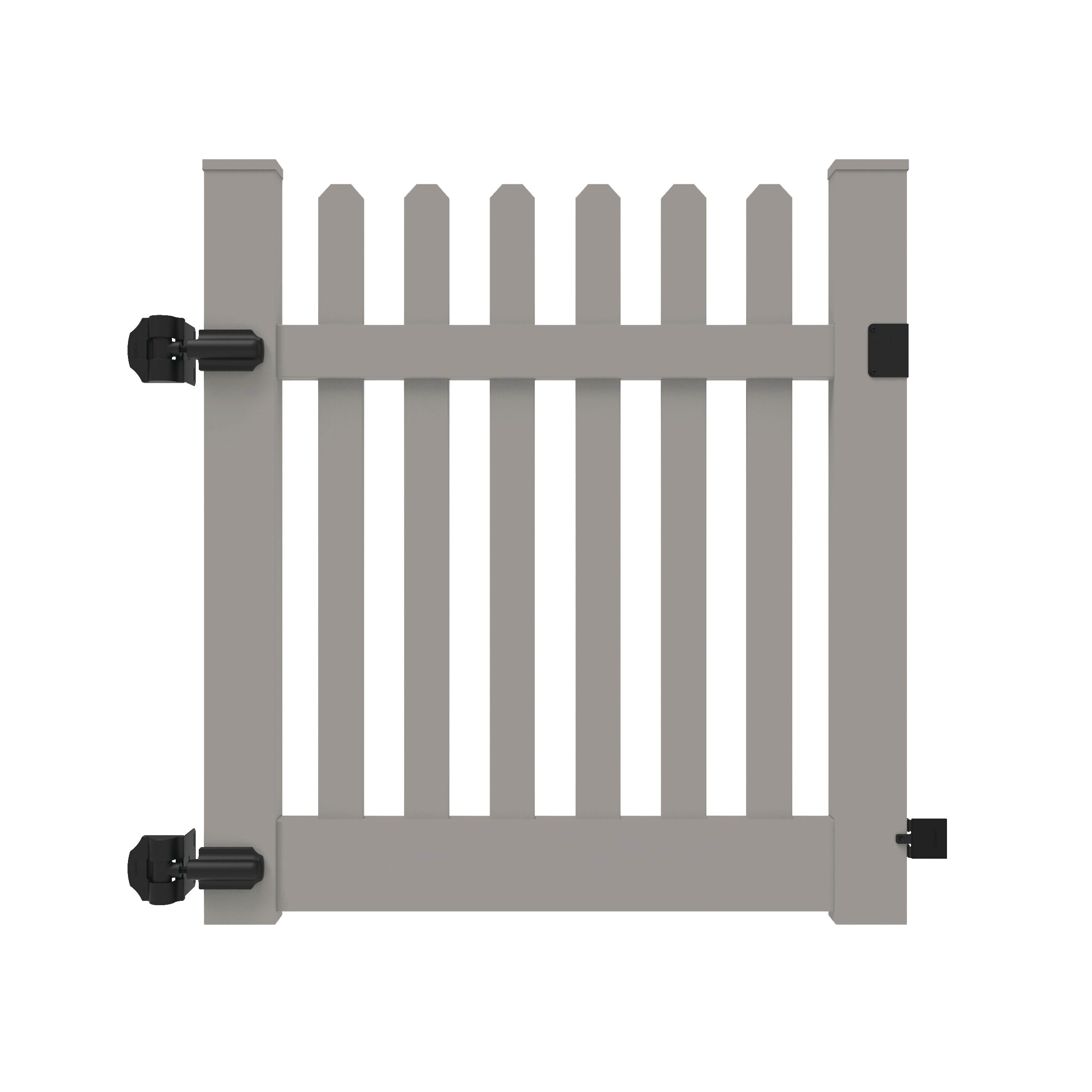 Freedom 73054741 Lennox 4-ft H x 4-ft W Gray Vinyl Picket Fence gate kit (Unassembled)