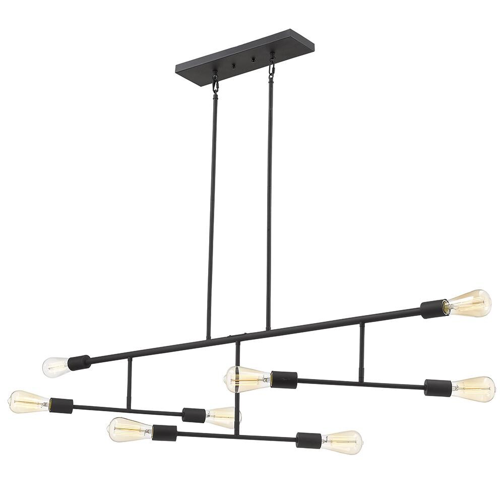 EGLO 203492A Willsboro 8-Light Black Transitional Linear Hanging Pendant Light