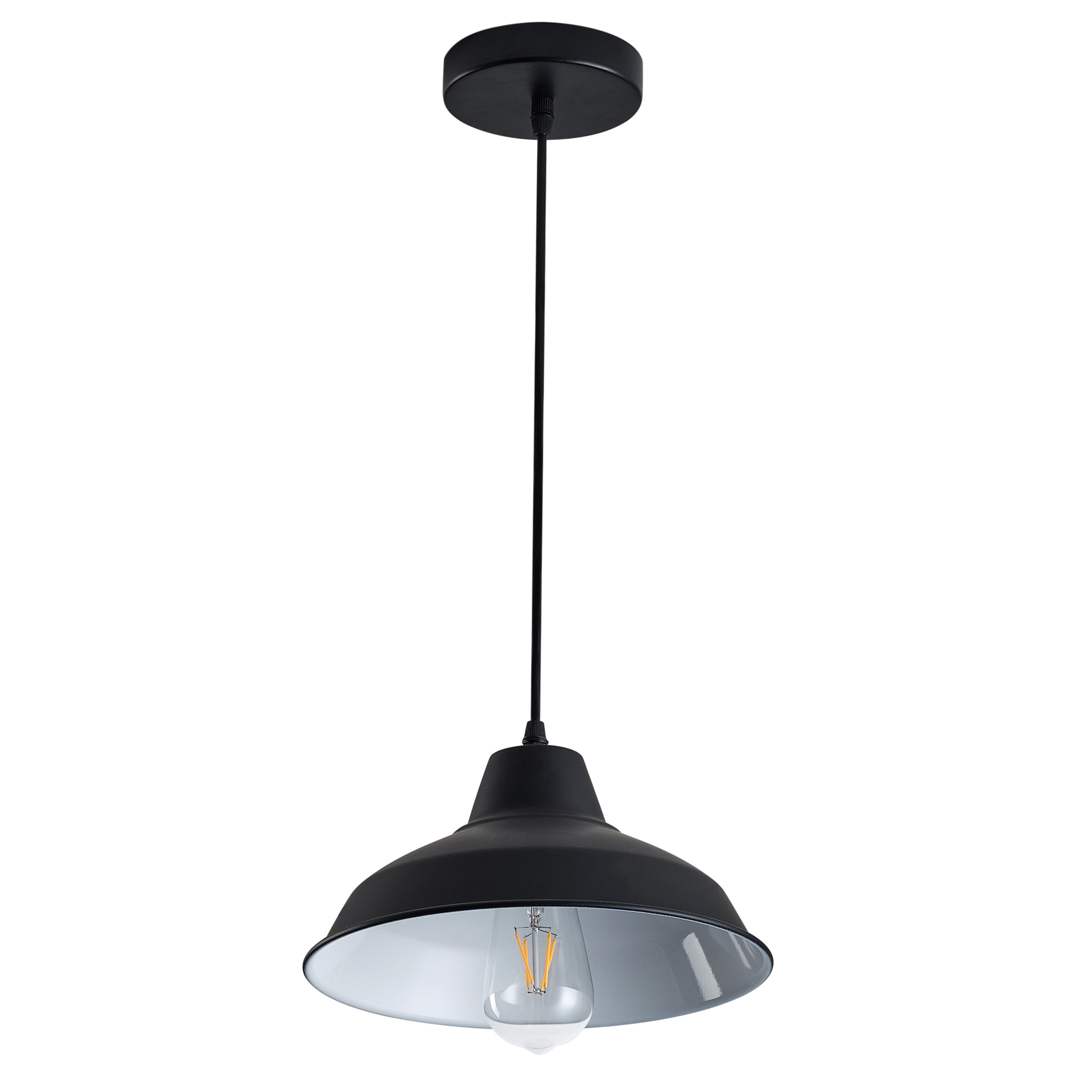 Aiwen Black Modern/Contemporary Bowl Led Cfl Medium Hanging Pendant ...