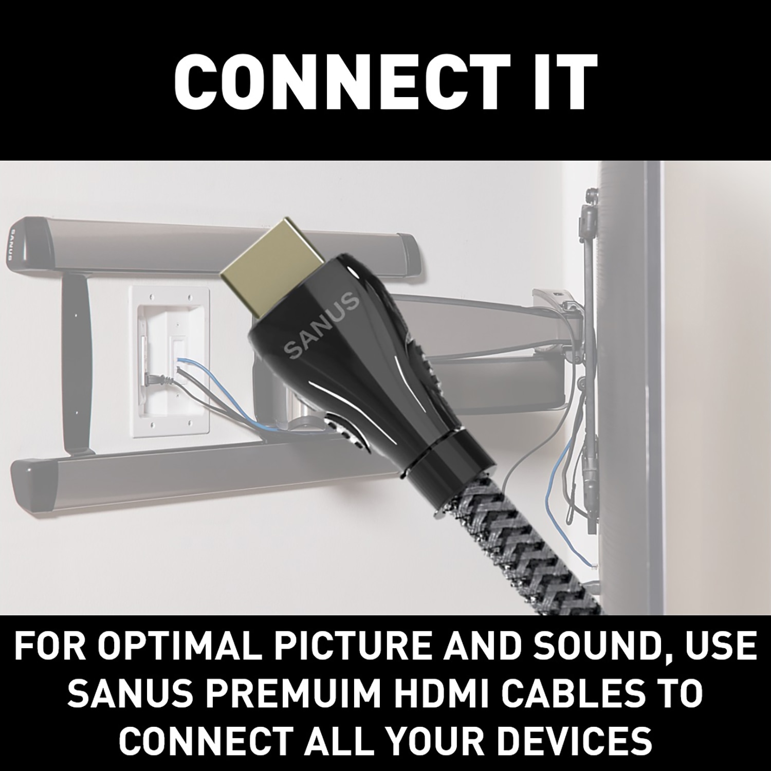 Sanus - On-Wall Cable Concealer High Capacity Cord Cover Kit for Mounted TVs (Holds Up to 6 Cables) - White 6537745