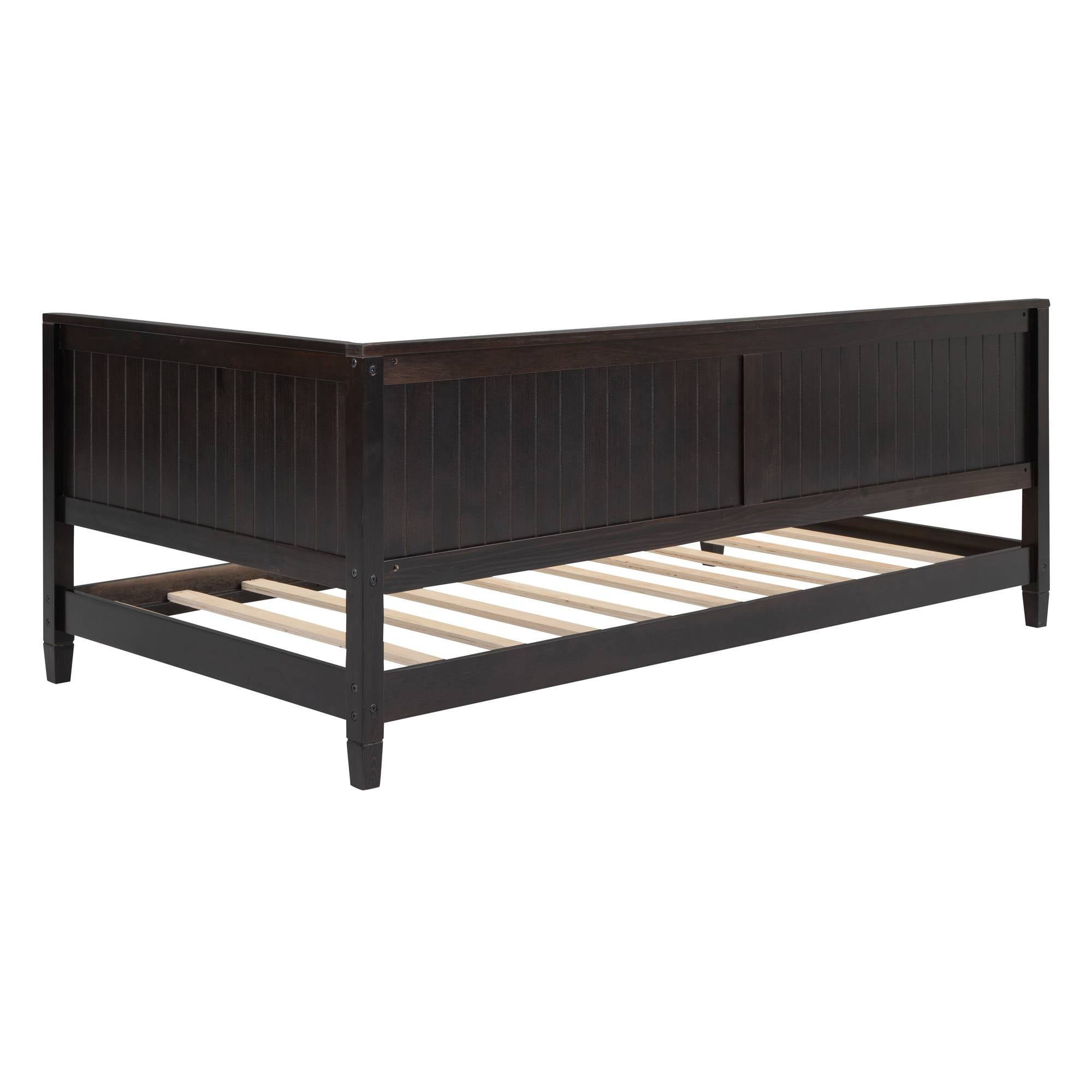 Yiekholo Contemporary Espresso Twin Daybed with Wood Frame and Low ...