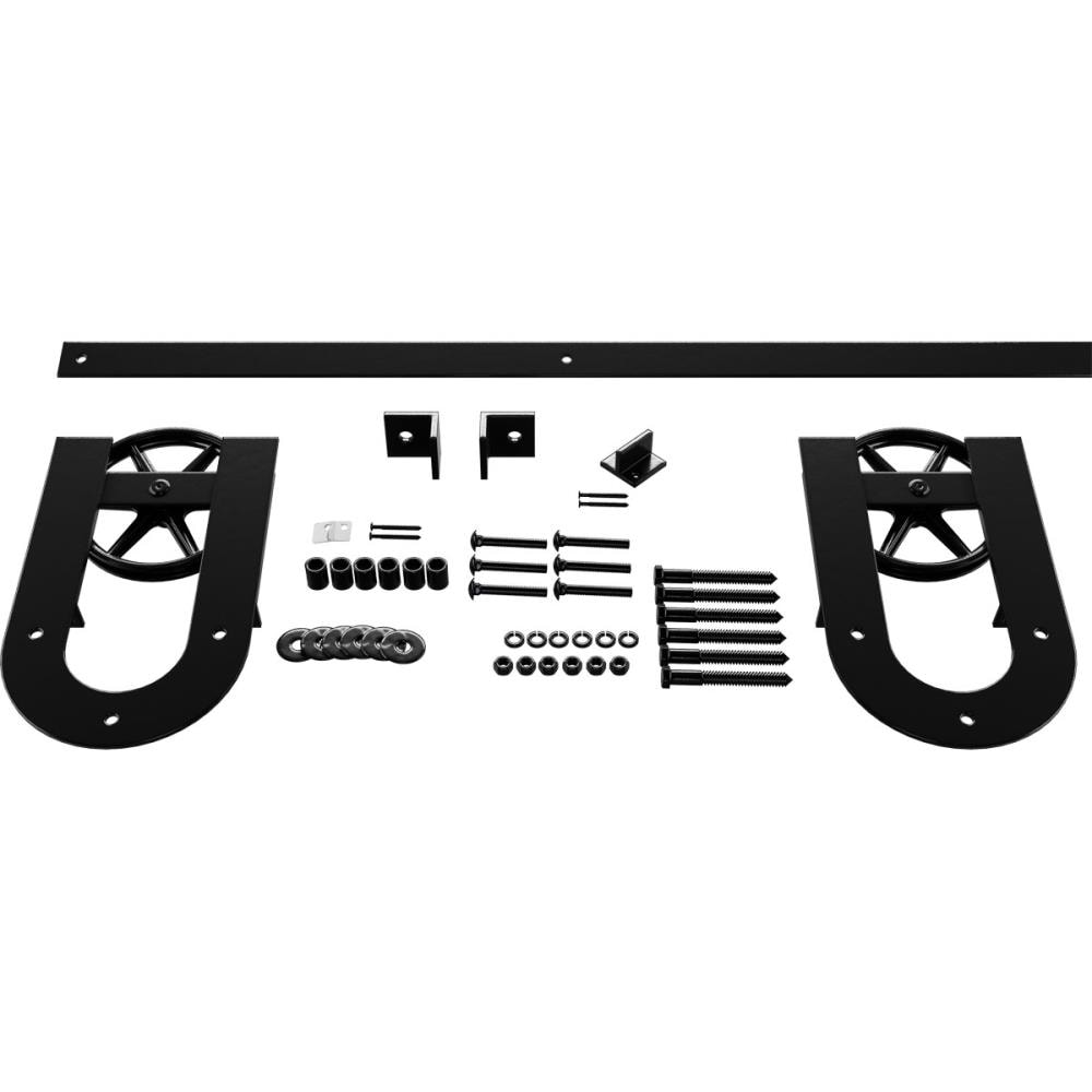 Goldberg Brothers GB600155H2WBL 60-in Black Indoor Horseshoe Single Double Barn door hardware kit