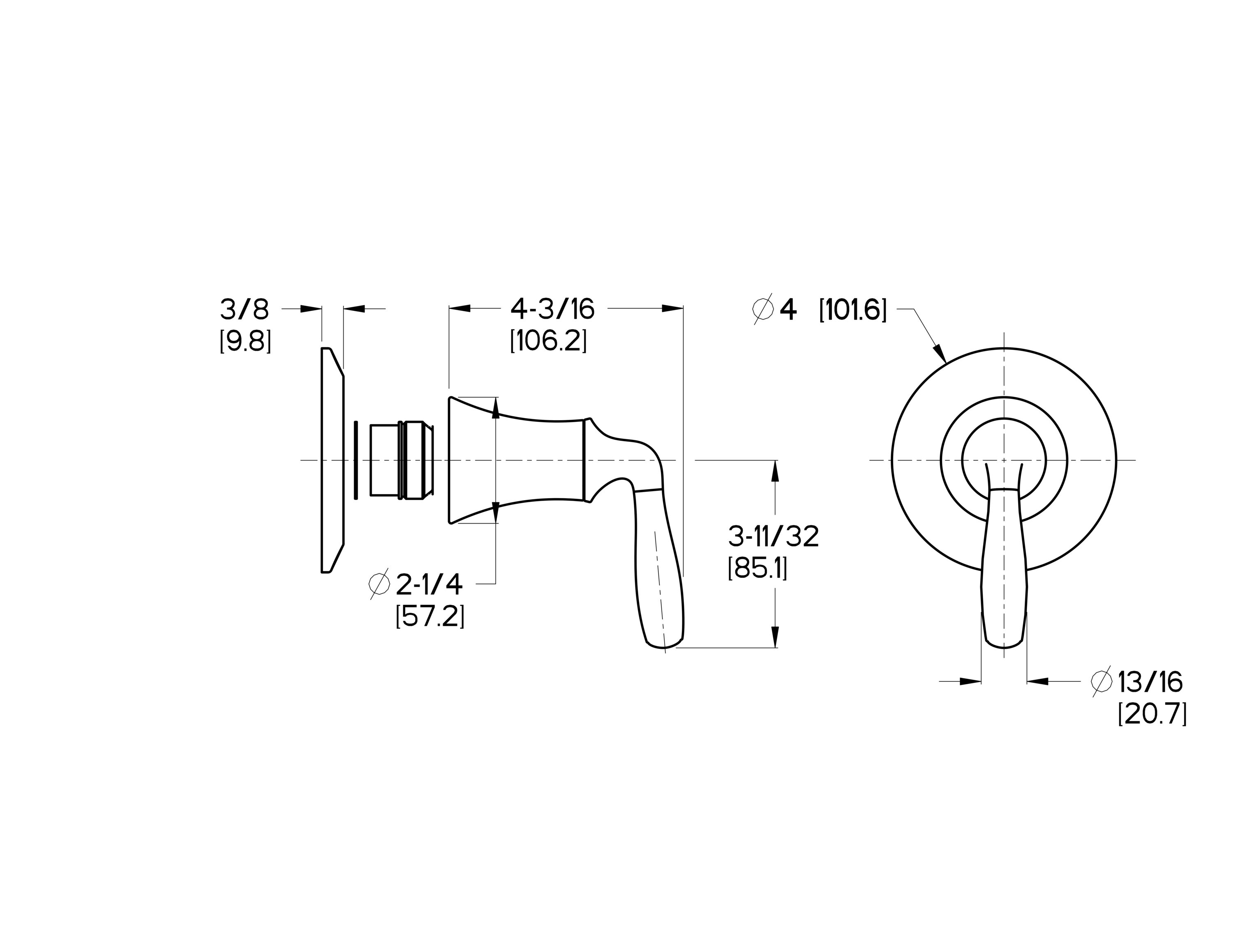 Pfister Polished Chrome 1-Handle Lever Shower Faucet Handle 016-TR1C at ...