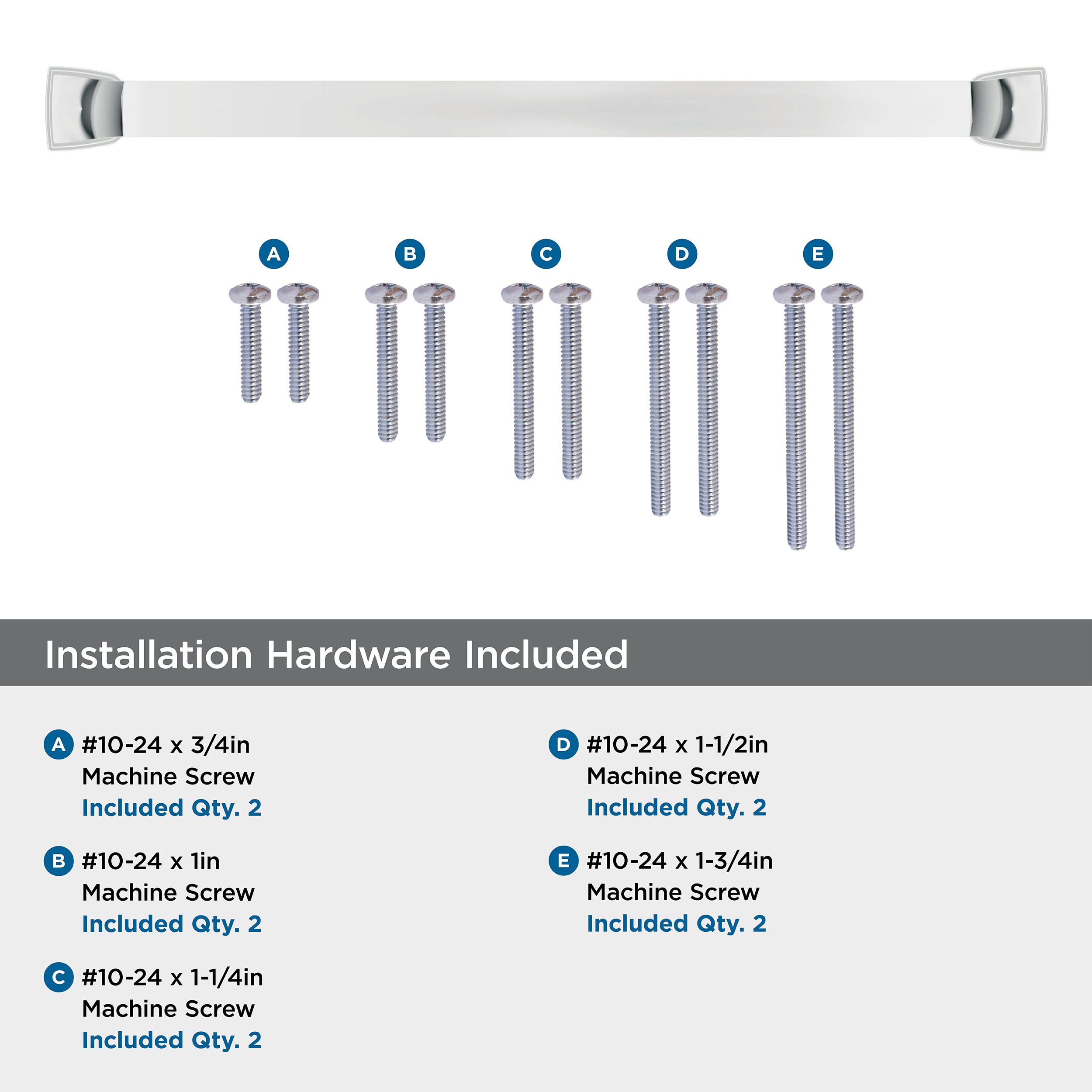 Polished Chrome 12" Traditional Appliance Pull with Mounting Hardware