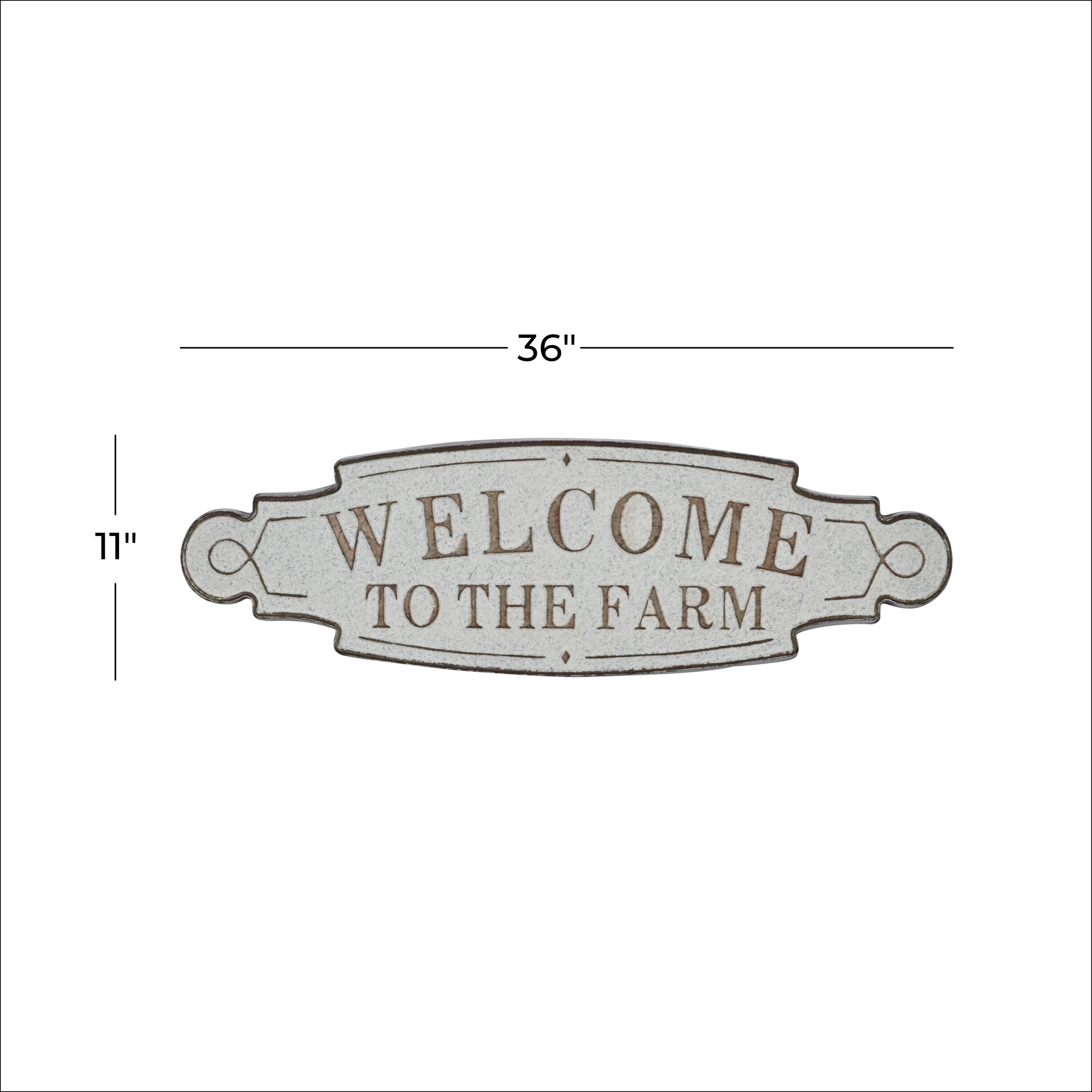 Rustic Beige and Off-White Iron Farmhouse Welcome Sign