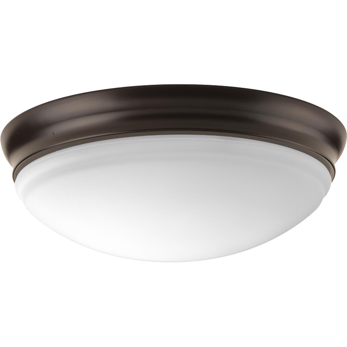 Progress Lighting P350100-020-30 LED Flush Mount 1 -Light 11-in Antique Bronze Integrated LED Flush Mount Light