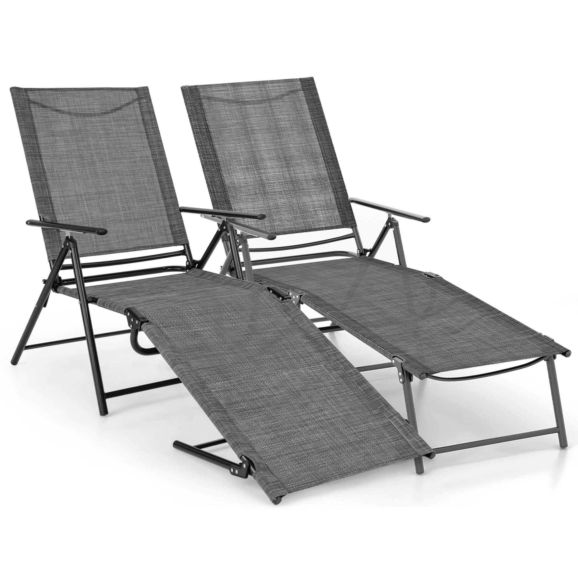 Costway HCST00940 Metal Frame Chaise Lounge Chair with