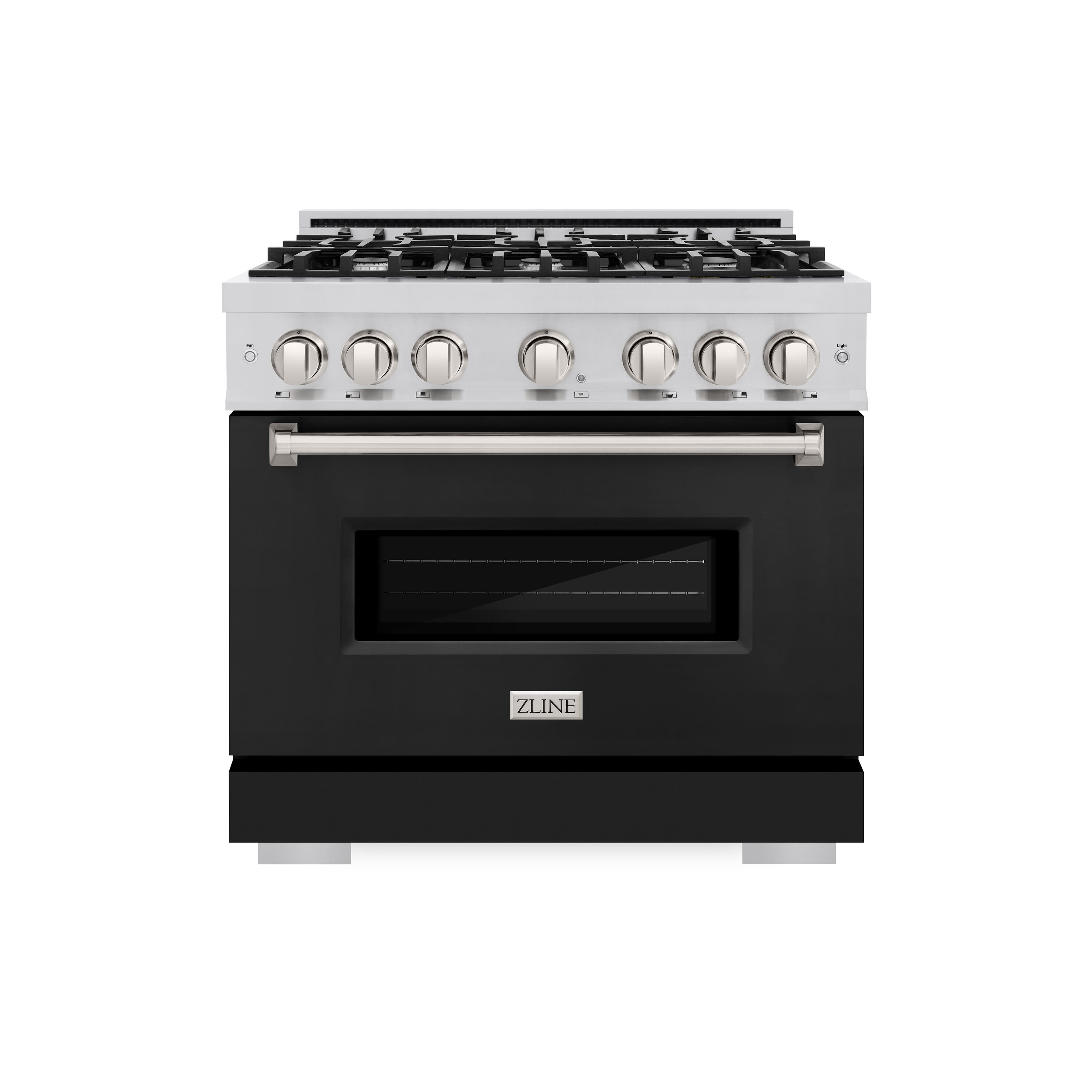 ZLINE KITCHEN & BATH CGR-BLM-36 Classic 36-in 6 burners 5.2-cu ft Convection Oven Freestanding Liquid Propane Gas Range ( Stainless Steel, Black Matte Door )