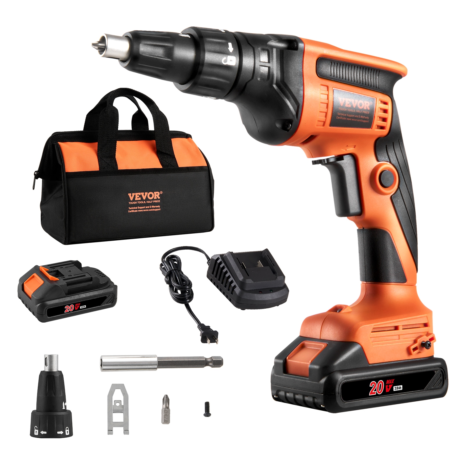 VEVOR Drywall Screwgun Kit 1-speed 20-volt max Multipurpose Cordless Rotary Tool Kit (Battery Included) (Charger Included) #GQLSQWSDF000AQV9VV1