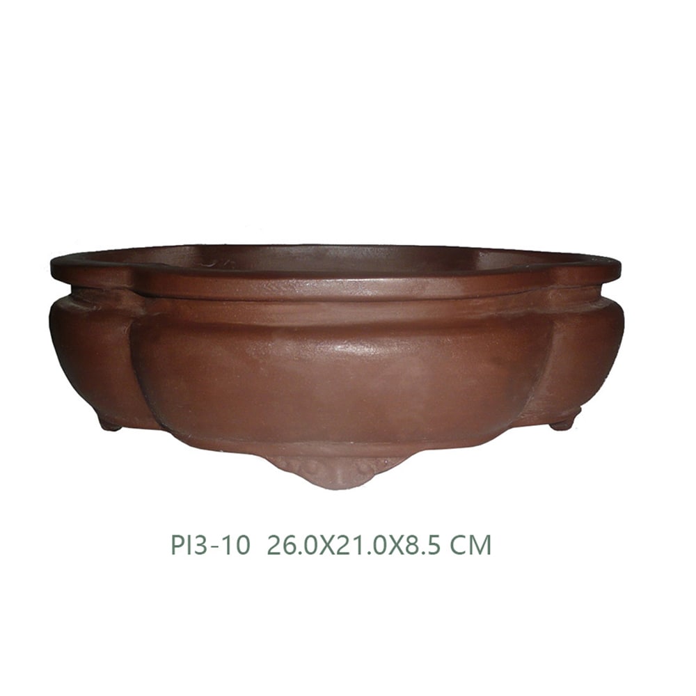 Brussel's Bonsai 9.7-in W x 3.4-in H Brown Ceramic Planter | CUPO3-12