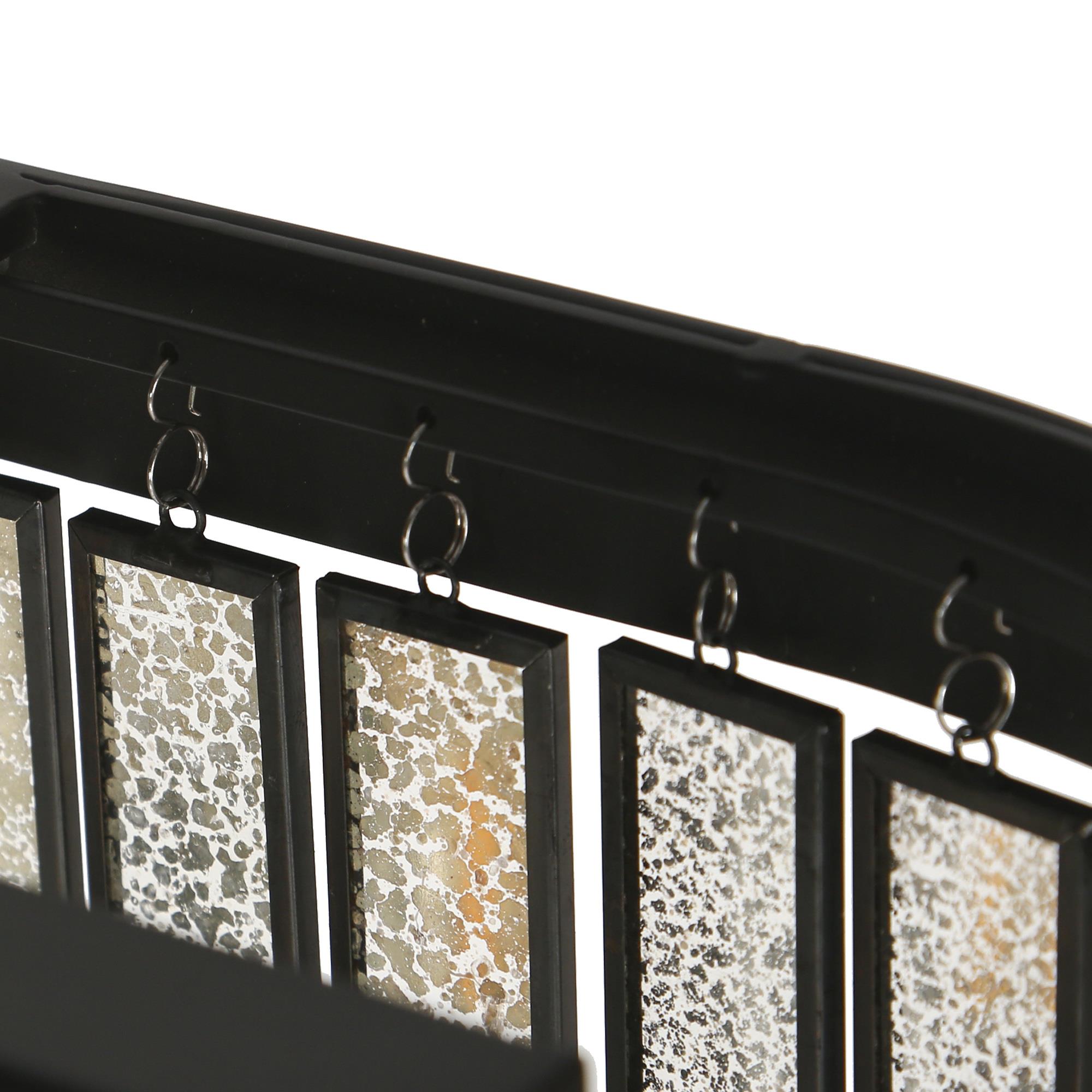 Matte Black and Mercury Glass 6-Light Linear Chandelier