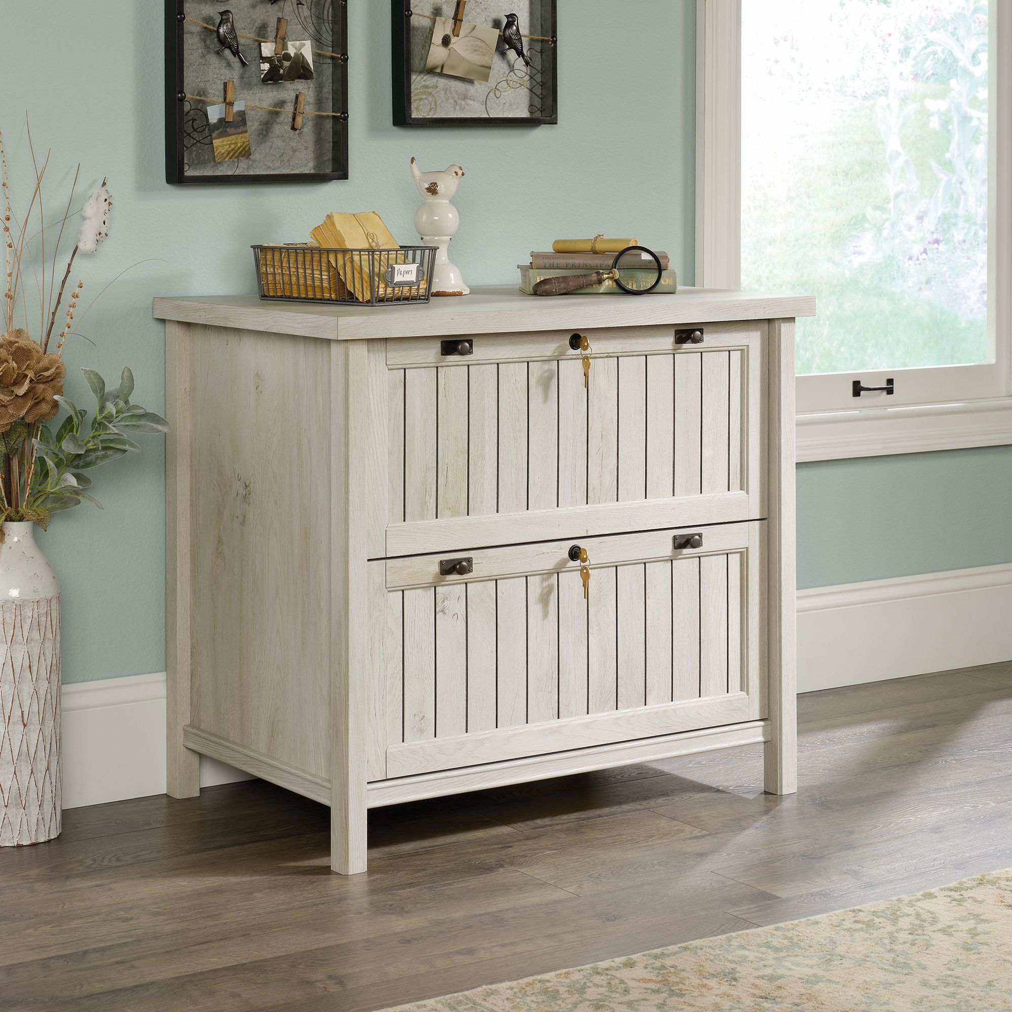 Sauder Costa Commercial Office File Cabinet Chalked Chestnut