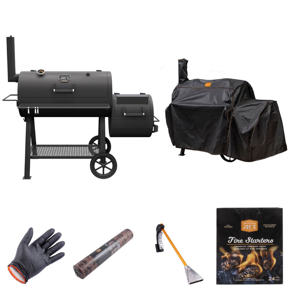 Oklahoma Joe's Highland Horizontal Charcoal Smoker and Accessories