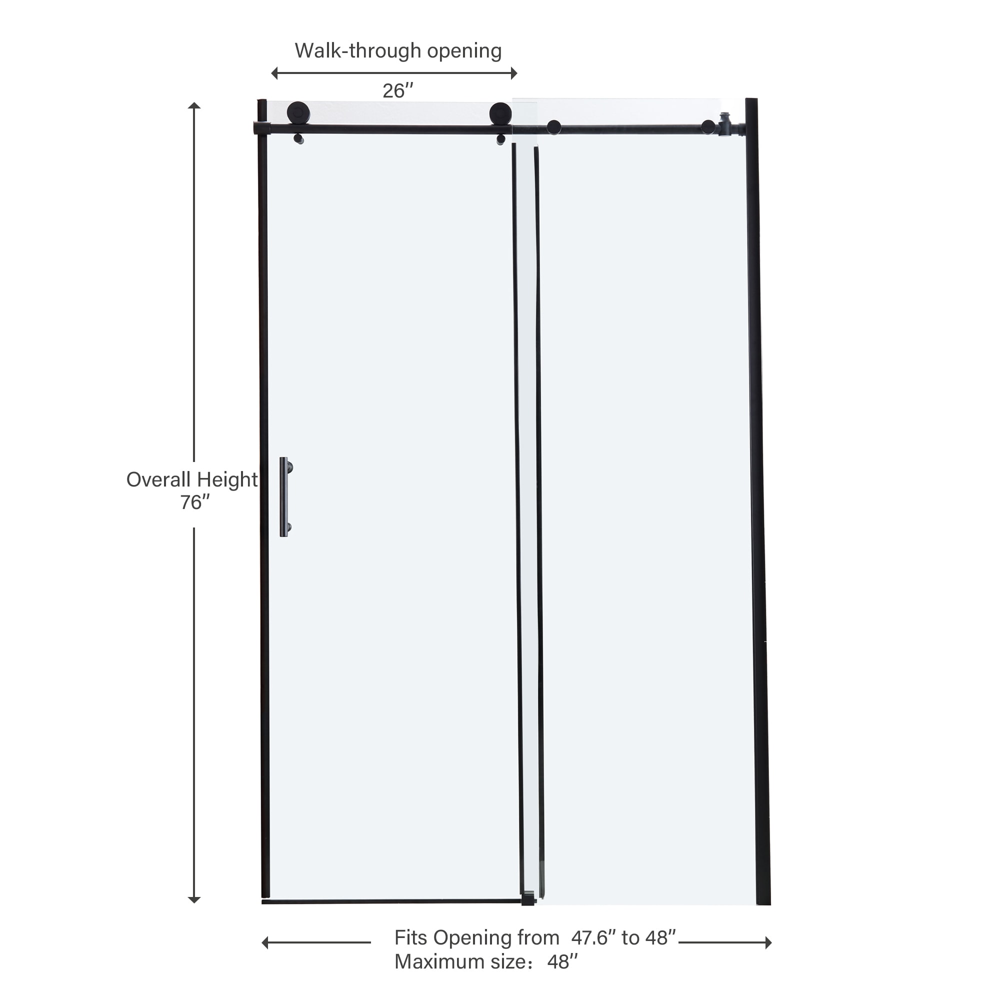 Lordear HRB-LD-6A21-48MB Shower-Doors - View #10