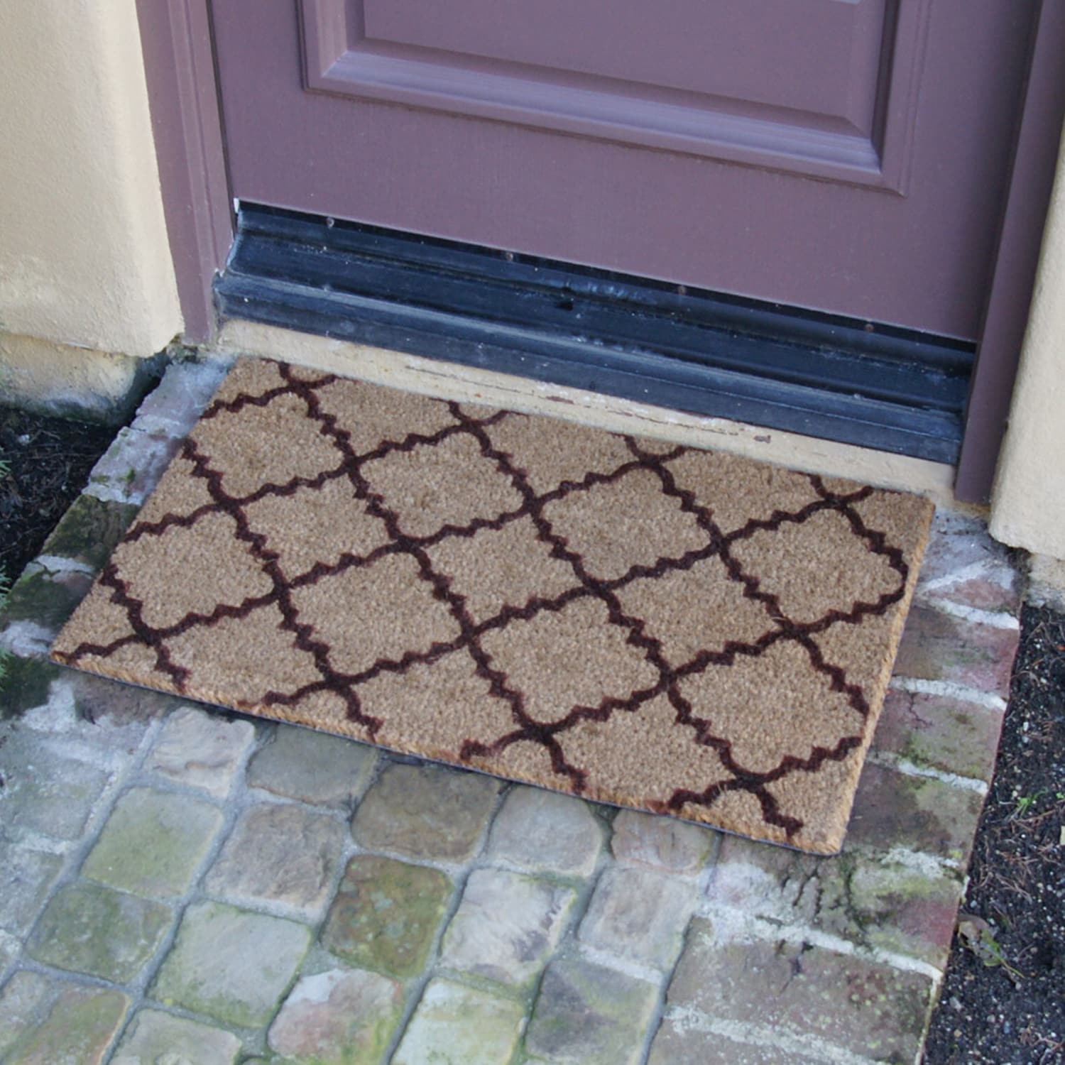 Rubber-Cal 2-ft x 3-ft Brown Rectangular Indoor or Outdoor Summer Door Mat  in the Mats department at