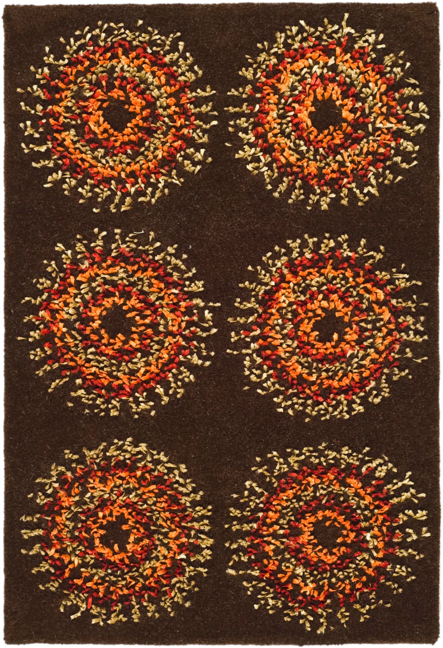 Handmade Tufted Art-Deco Wool & Viscose 2' x 3' Area Rug