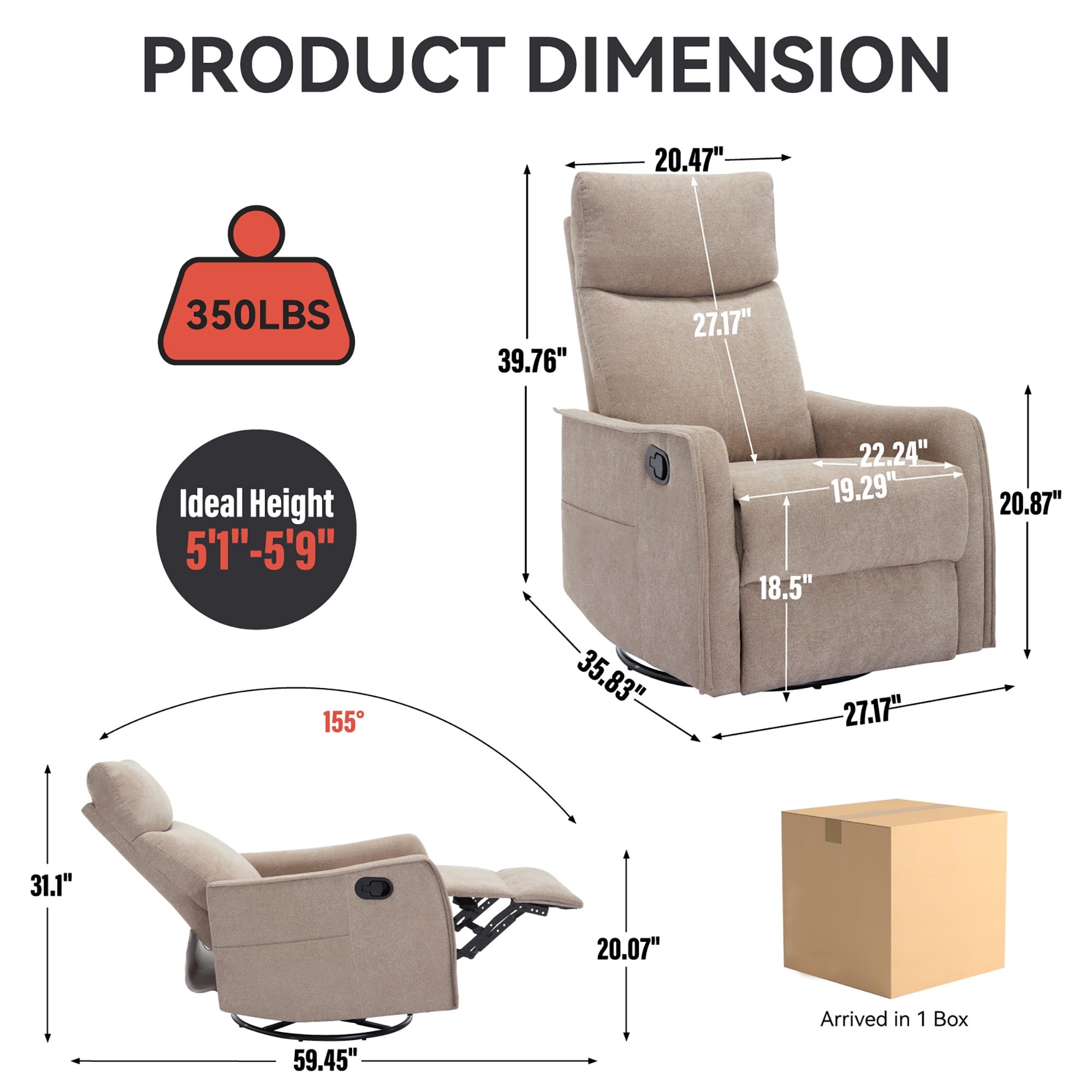 Sumyeg WF-MMER-004 GREY recliners - View #10