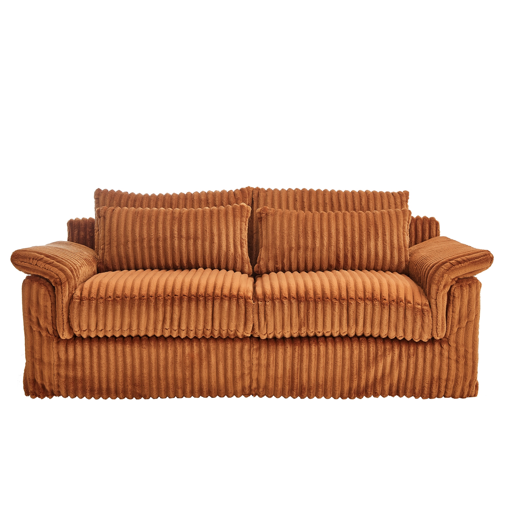 Bybafun YD2700067 74.02-in W Modern Orange 2-seater Reclining Sofa