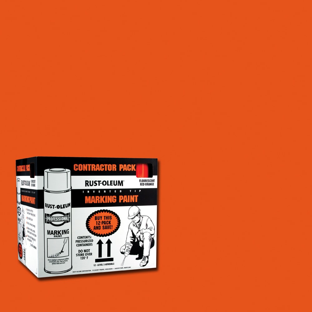 Rust-Oleum P2558852 12-Pack Red Orange Oil-based Marking Paint (Spray Can)