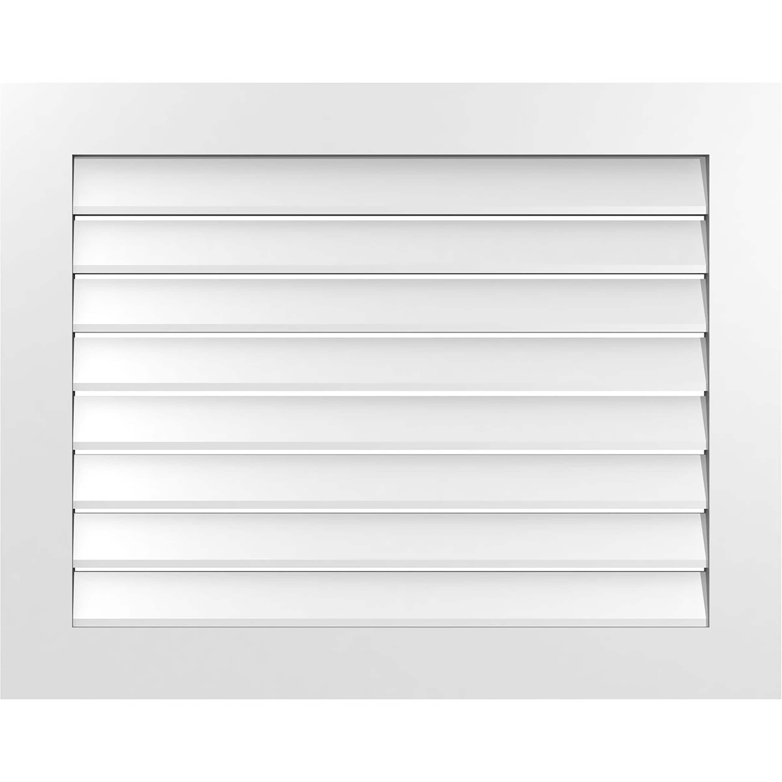 Ekena Millwork GVPVE38X3001SF 38-Inches x 30-Inches Off-white Rectangle PVC Gable Louver Vent