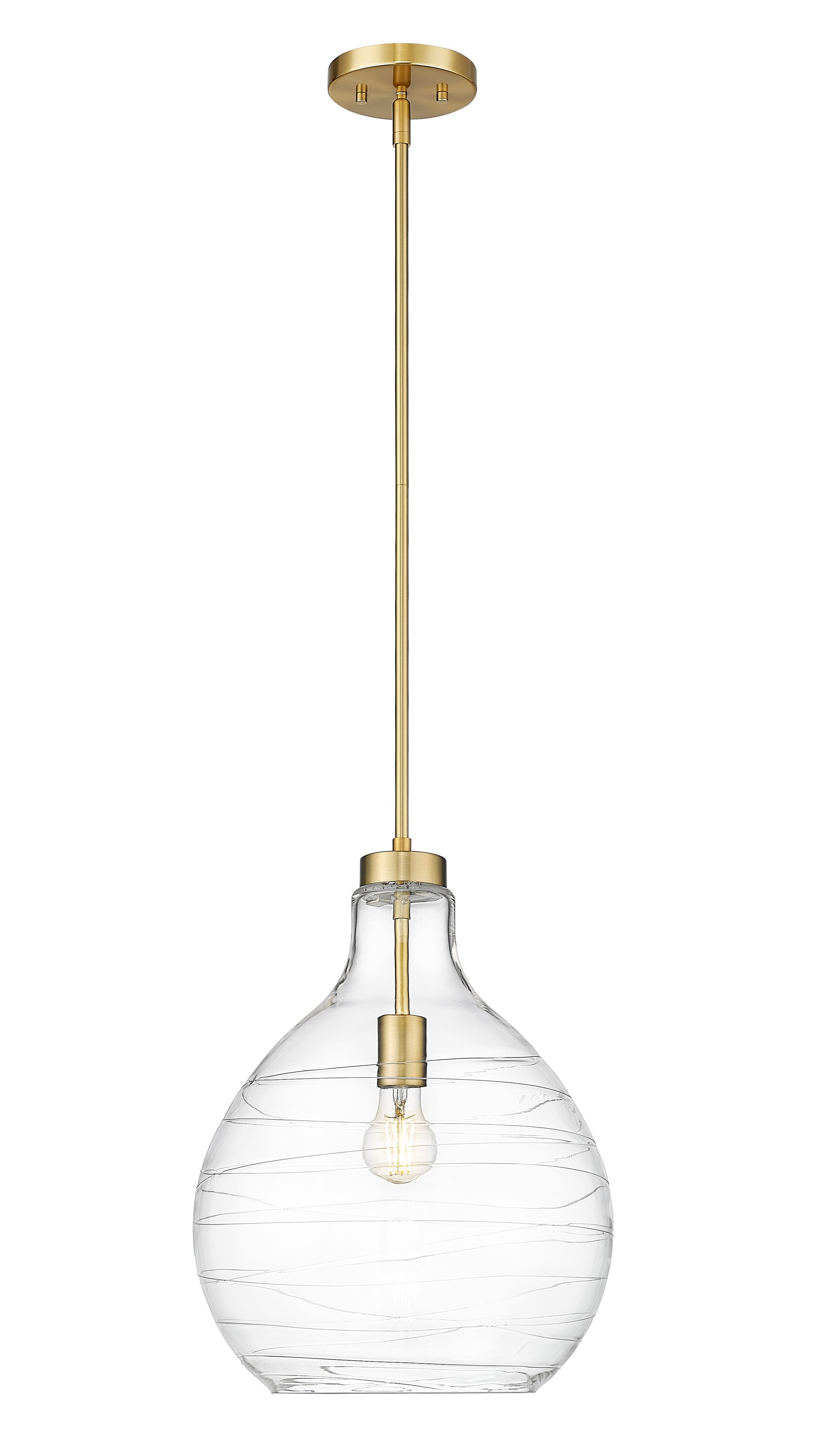Z-Lite 496P13-MGLD Bon Air Modern Gold Transitional Clear glass Bell Medium Hanging Pendant light