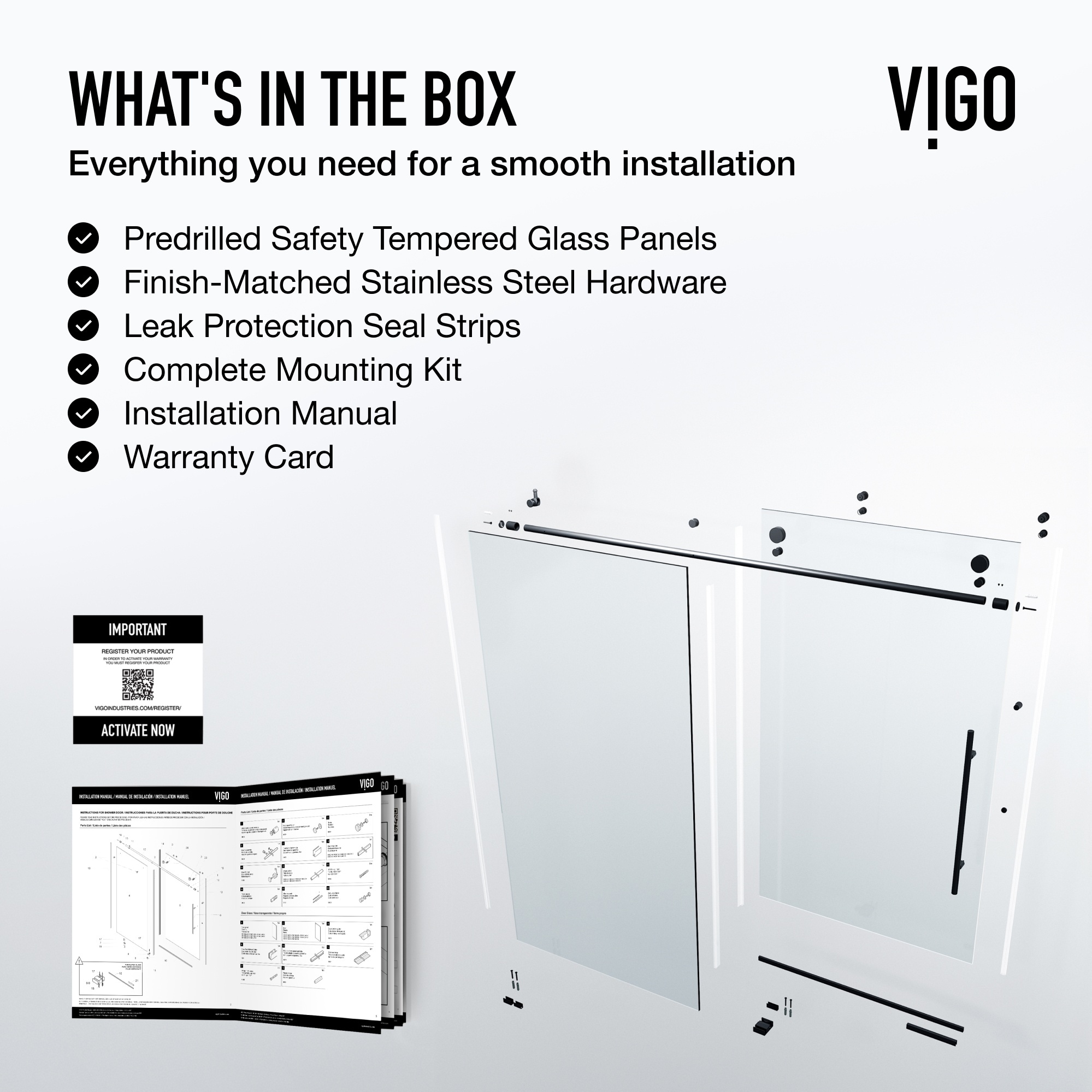 VIGO VG6021MBCL6066 Bathtub-Doors - View #10