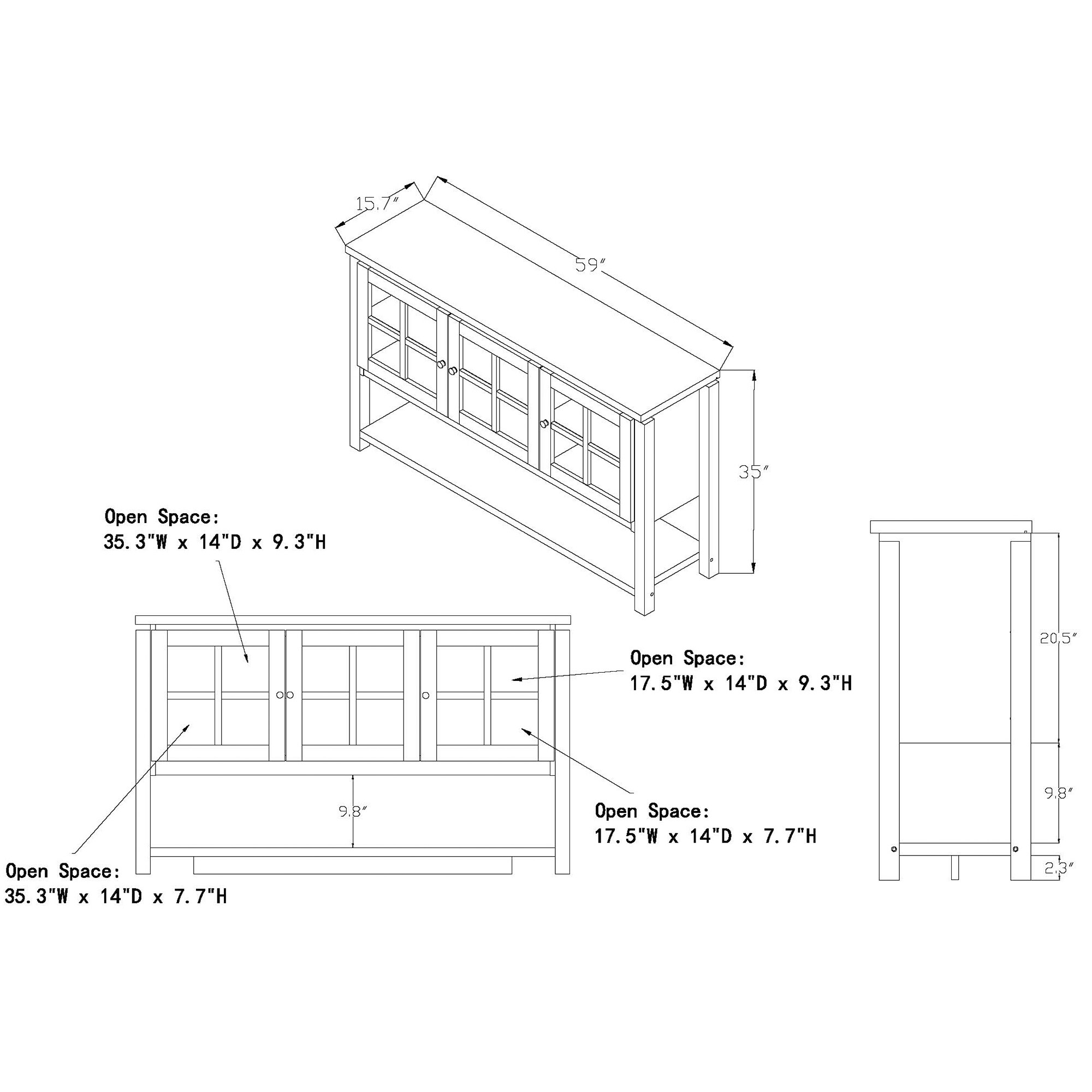 Furniture of America HFW-1477C4 Dining-Kitchen-Storarge - View #11