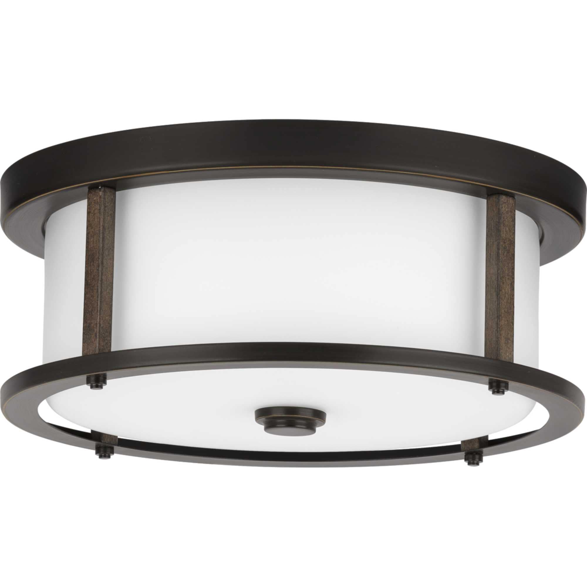 Progress Lighting P350144-020 Mast 2 -Light 13-in Antique Bronze Flush Mount Light