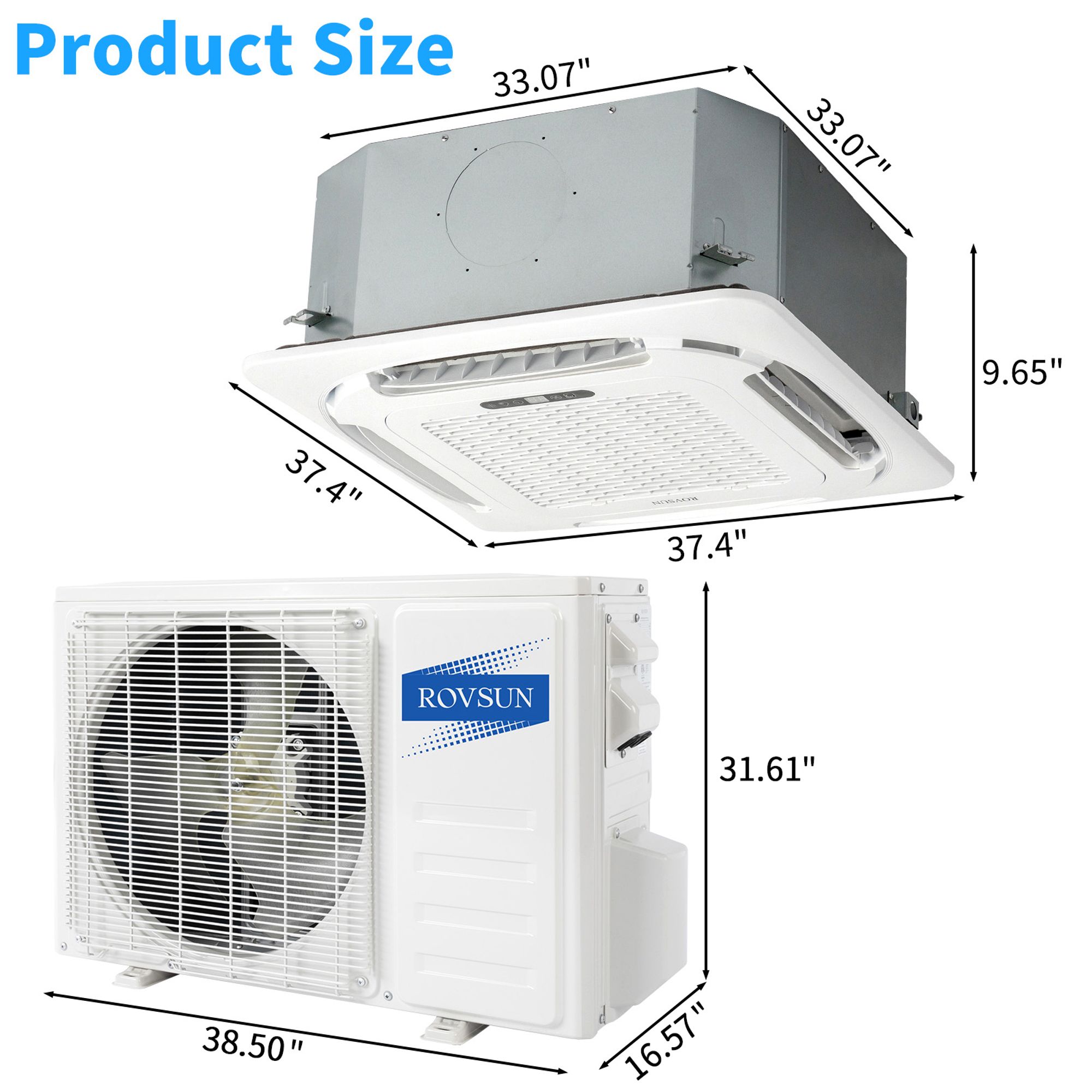Winado  23000 BTU 23 SEER2 Ceiling Cassette Mini Split Air Conditioner with Heat Pump 230V Sansujyuku sansujyuku.com