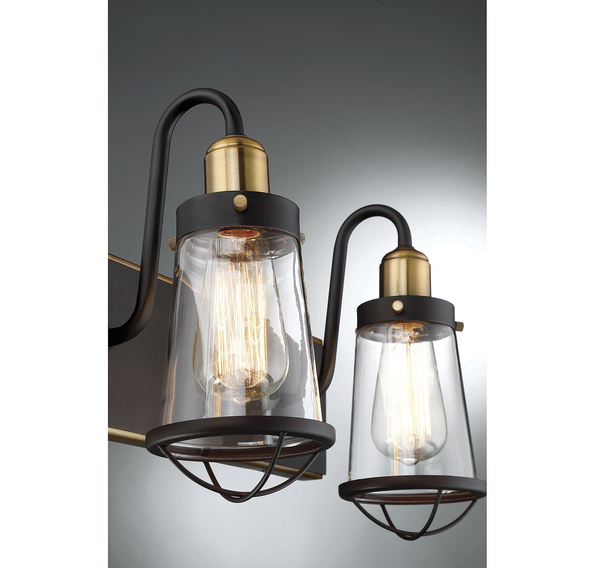 Lansing 3-Light Dimmable Brass and Bronze Bathroom Fixture