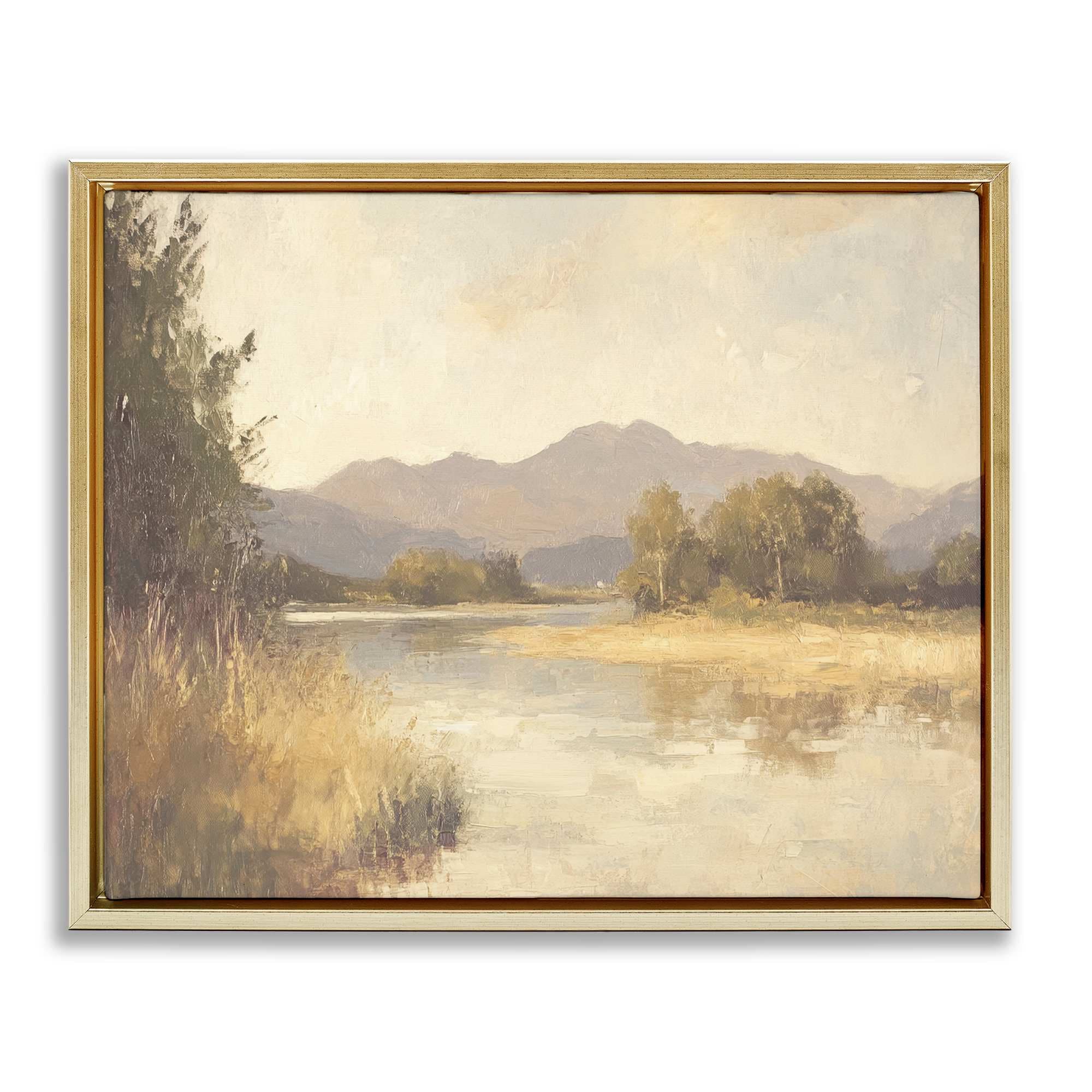 Stupell Industries BT-818-FFG-16X20 Wild River Mountain View Floating Frame design by Petal Prints Design