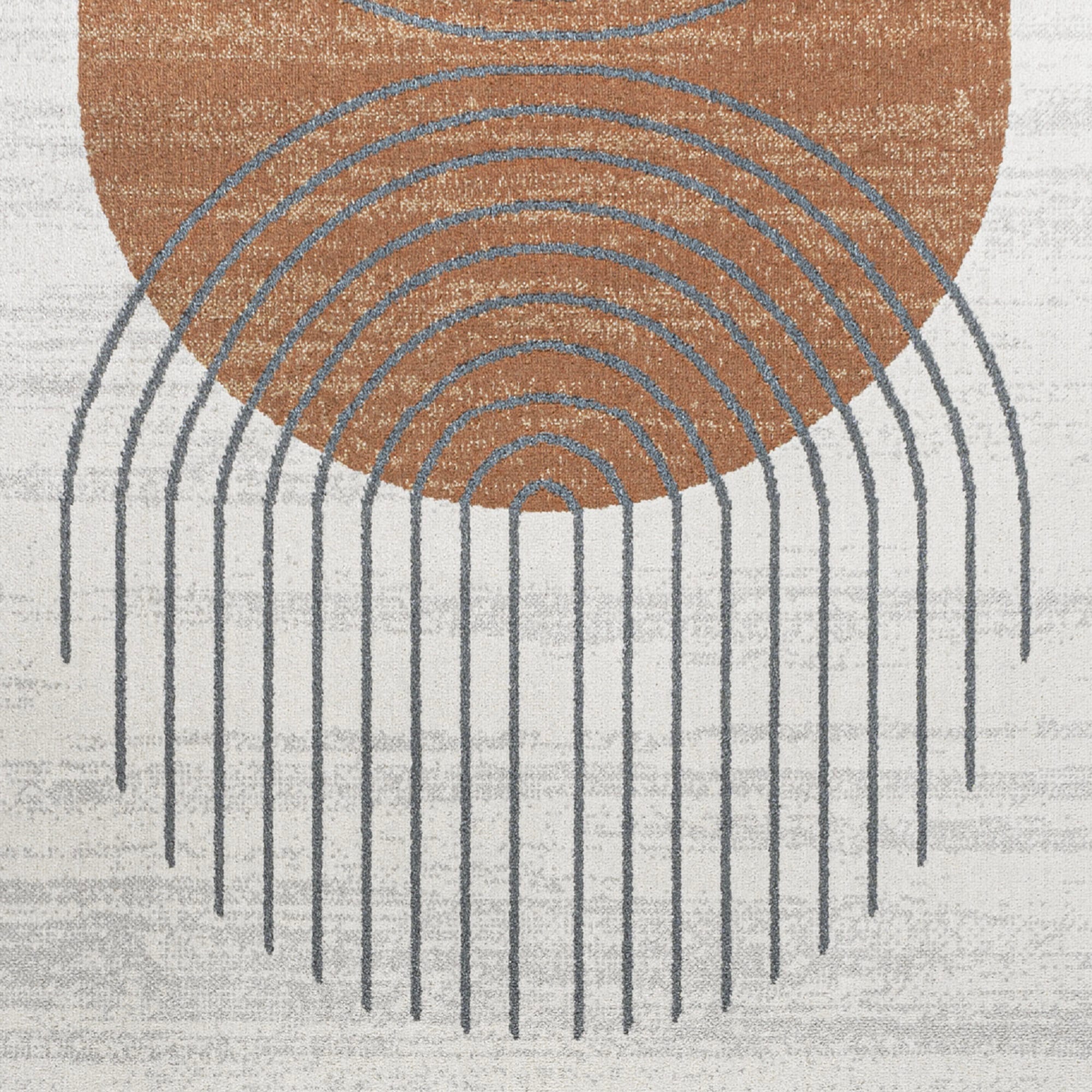 Kallax Cream and Terra Geometric Washable Area Rug