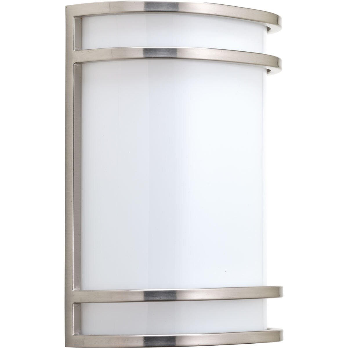 Progress Lighting P7088-0930K9 8-in W 1 -Light Brushed Nickel Transitional Integrated LED Wall Sconce