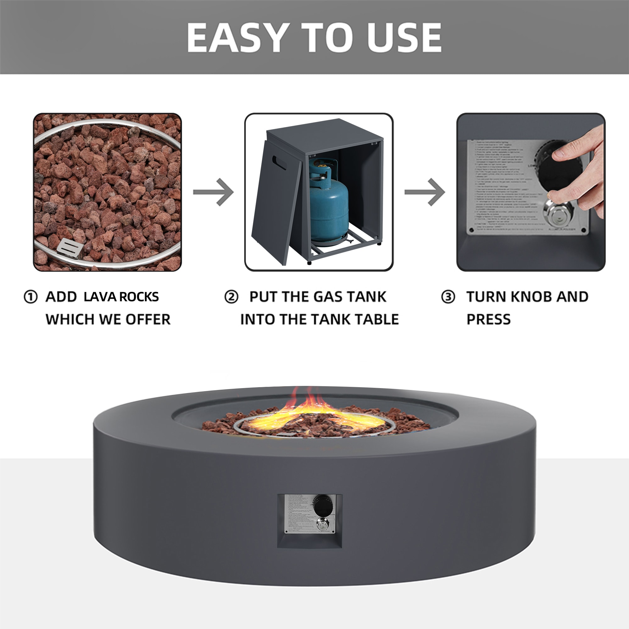 Patio Watcher 42T-DG-W Outdoor-Gas-Firepits - View #5