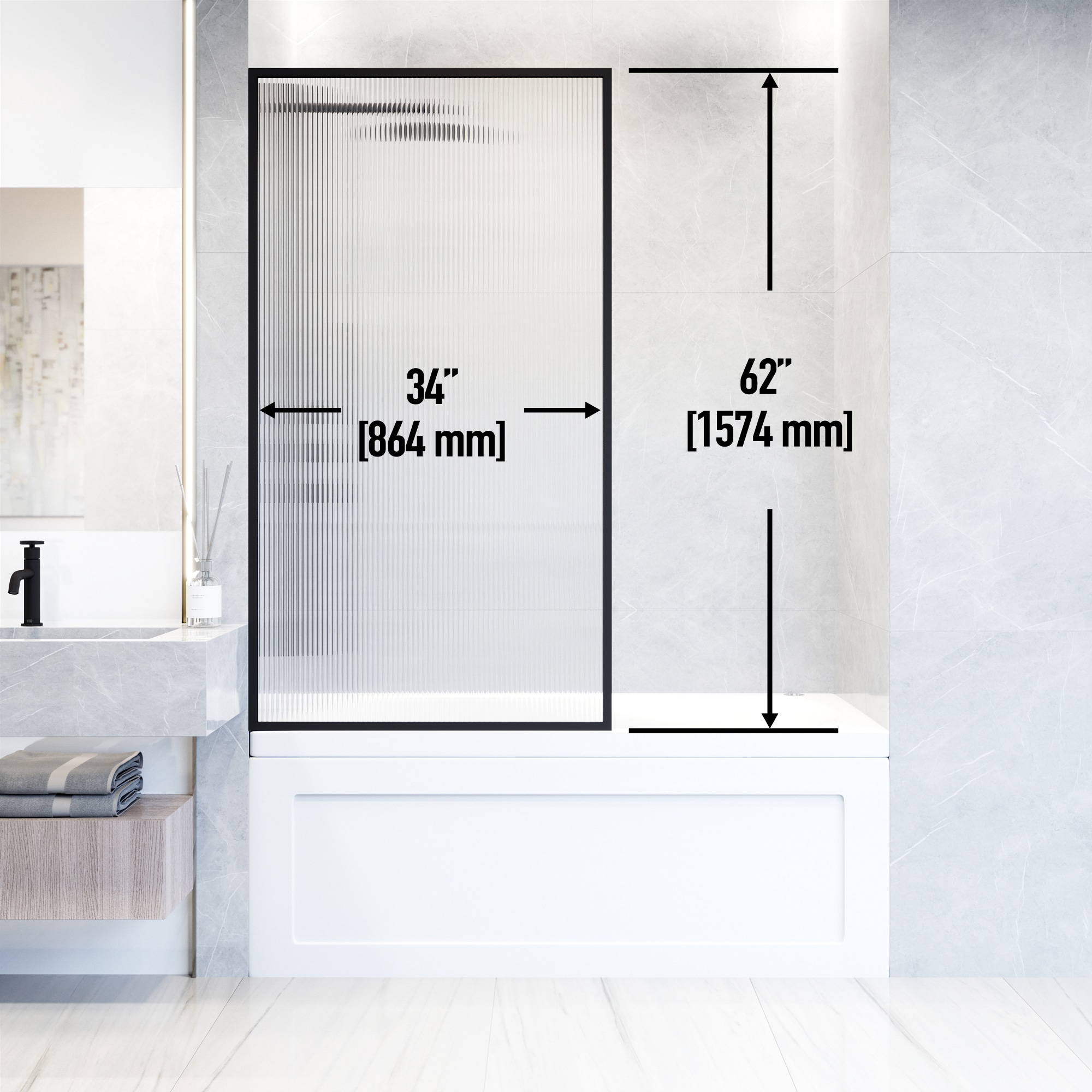 VIGO VG6077MBFL3462 Bathtub-Doors - View #3