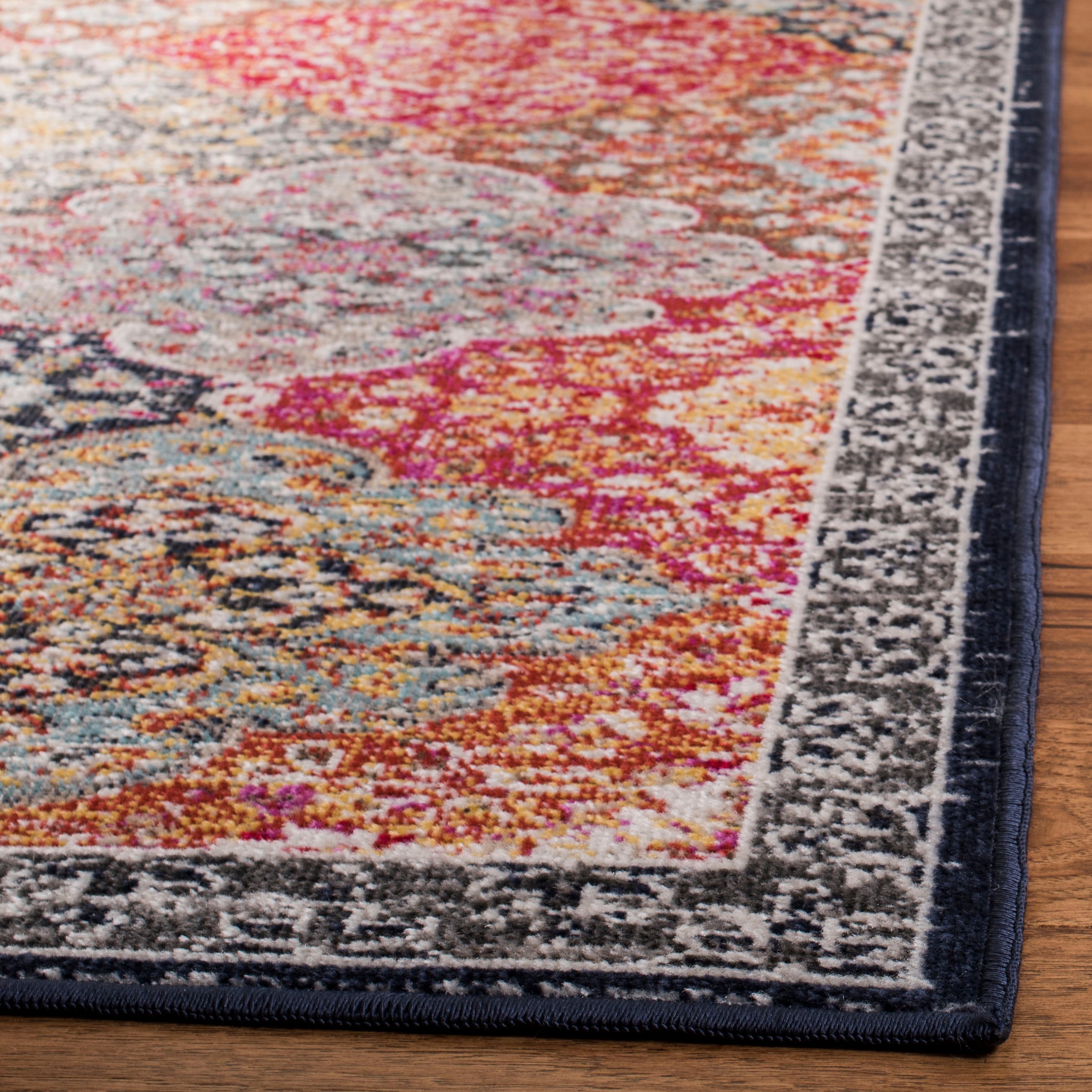 Reversible Red Synthetic Rectangular Easy-Care Area Rug, 3' x 5'