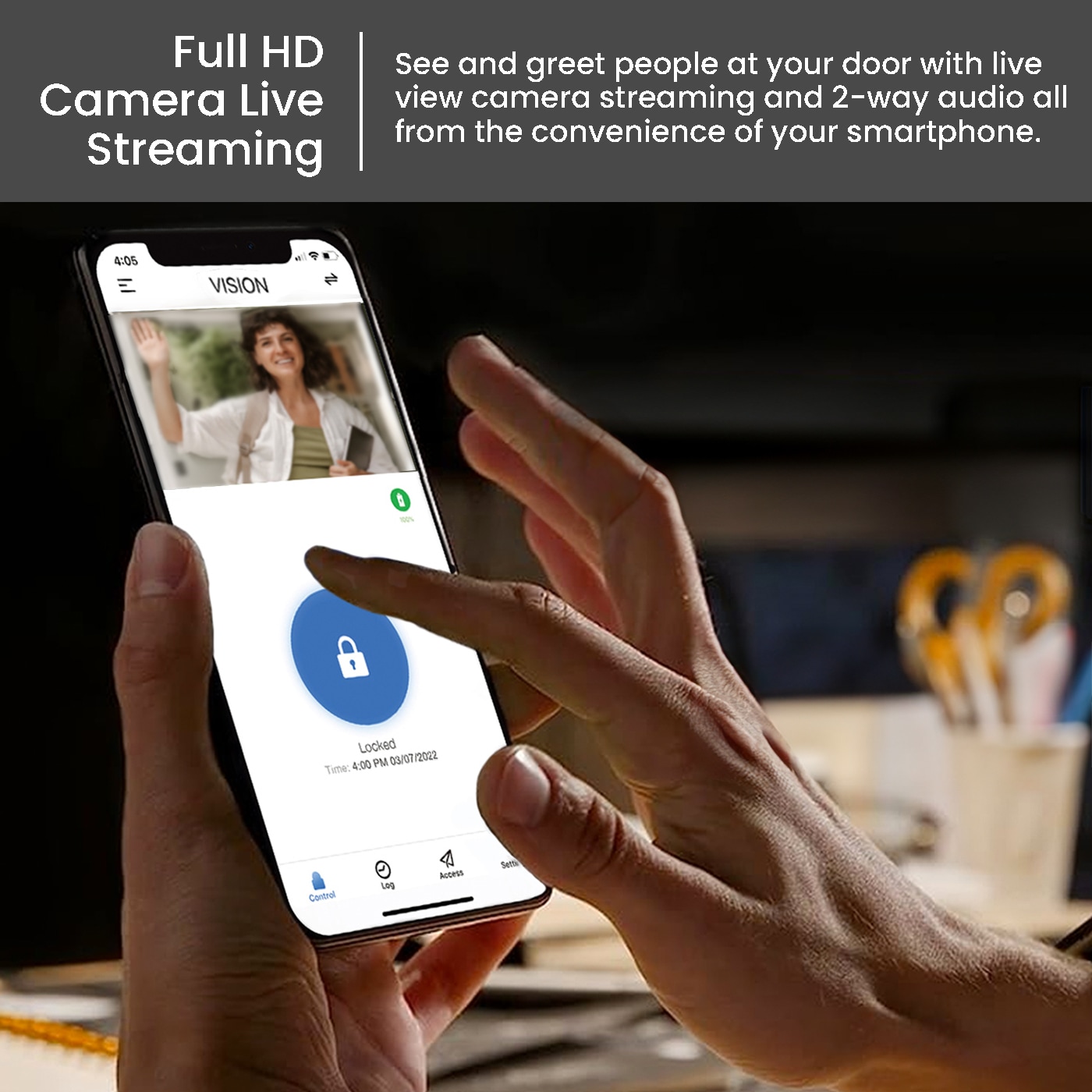 Lockly Vision Elite Video Doorbell Smart Locks Matte Black Smart Lock Electronic Deadbolt with Wifi Bluetooth and Fingerprint Touchscreen Keypad PGD798NVMB Sansujyuku sansujyuku.com