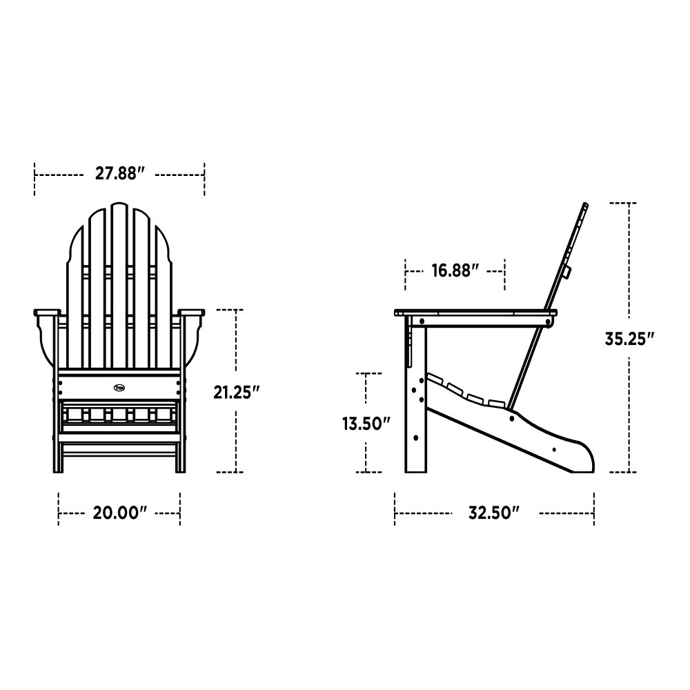 Trex Outdoor Furniture Adirondack Vintage Lantern Hdpe Frame Stationary ...